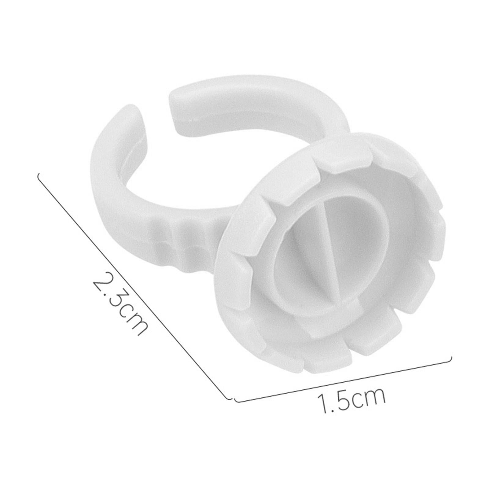 3x100x Glue Rings Lash Glue Cups for Tattoo Volume Lash Makeup White