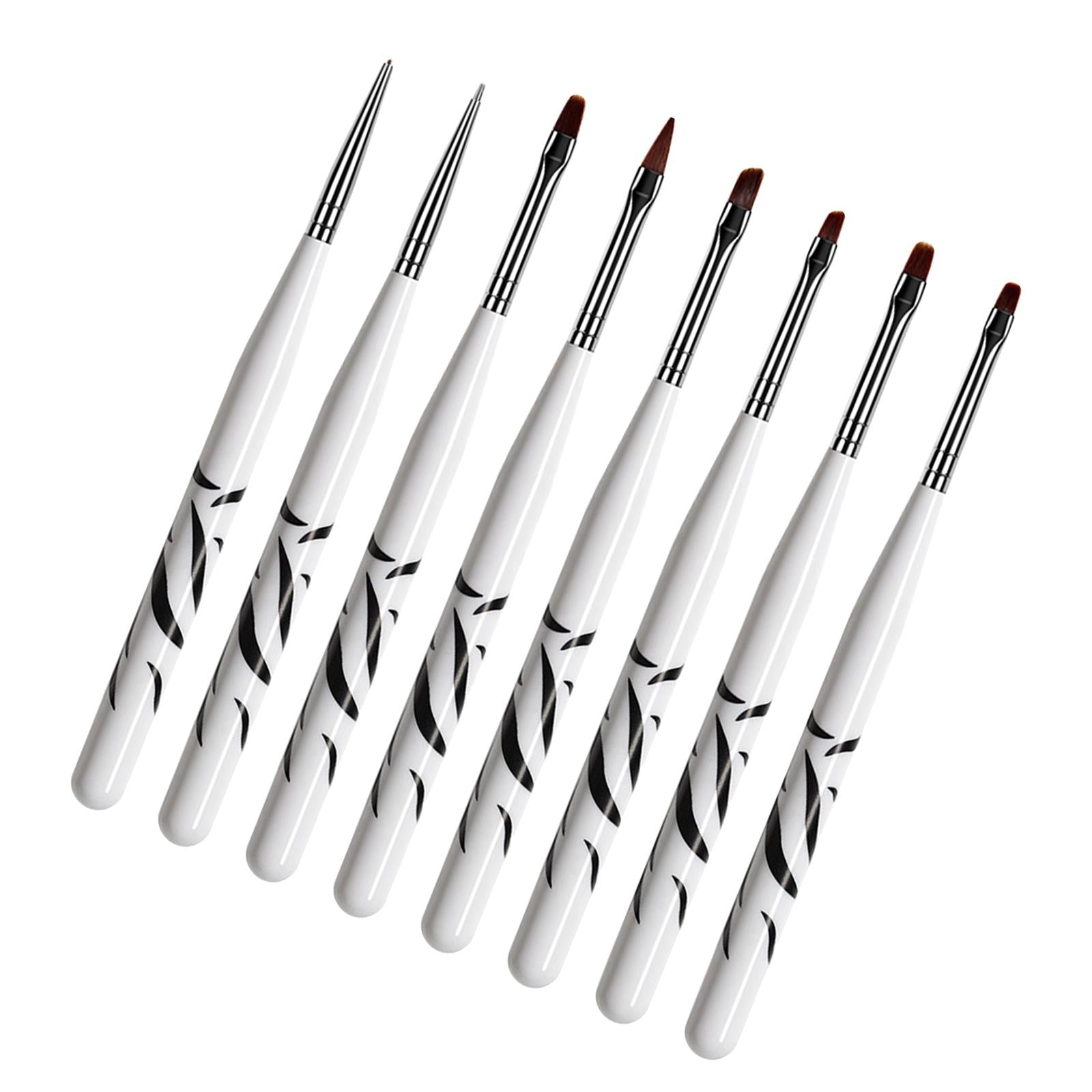 2x8 Pieces Gel Nail Brush Pen Professional Round DIY Nail Extension Gel Brush