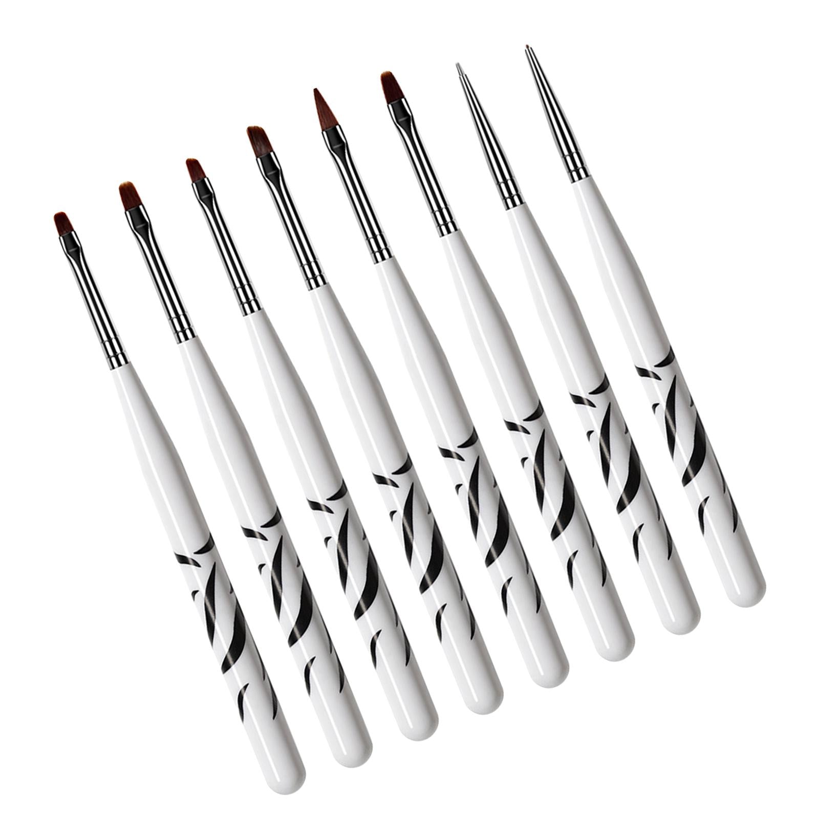 4x8 Pieces Gel Nail Brush Pen Professional Round DIY Nail Extension Gel Brush