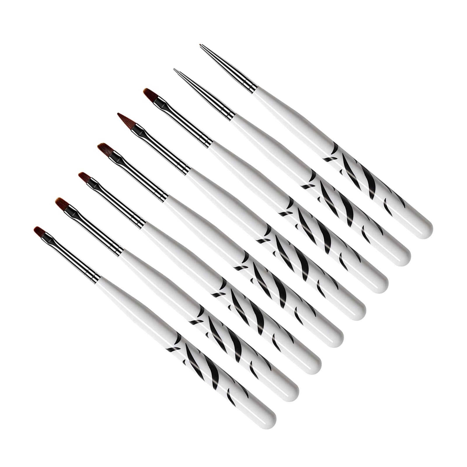 4x8 Pieces Gel Nail Brush Pen Professional Round DIY Nail Extension Gel Brush