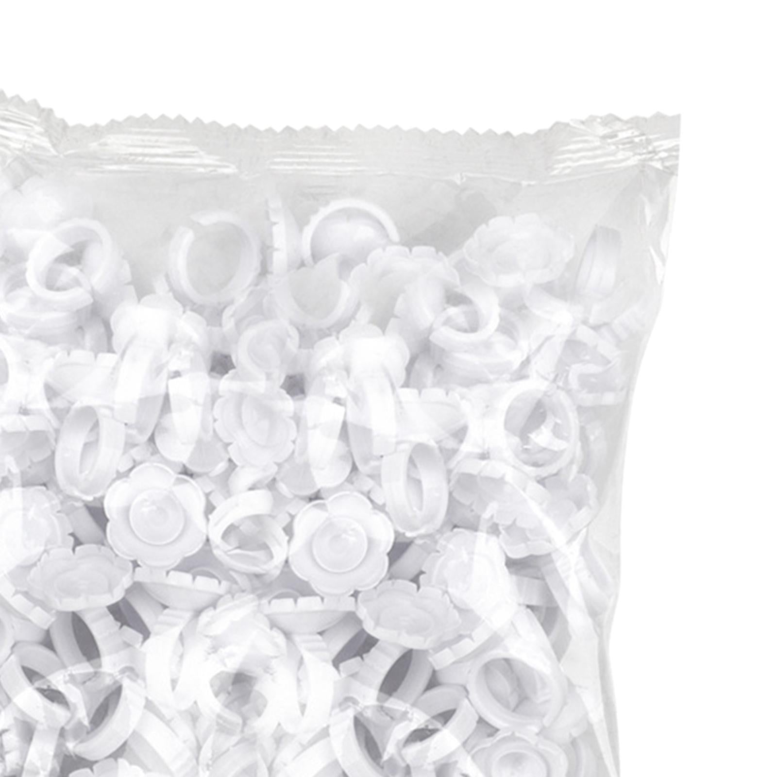 100x Eyelash Glue Fan Cup Rings Glue Cups Beauty Salon Glue Rings White