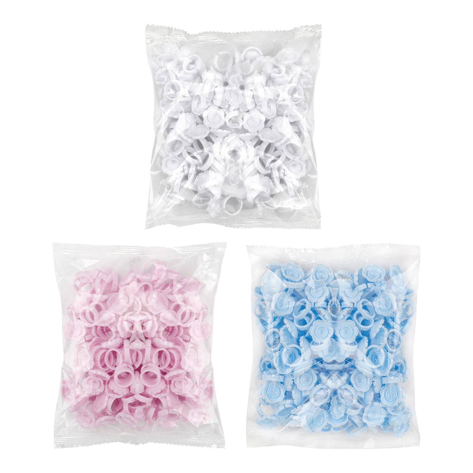 100x Eyelash Glue Fan Cup Rings Glue Cups Beauty Salon Glue Rings White