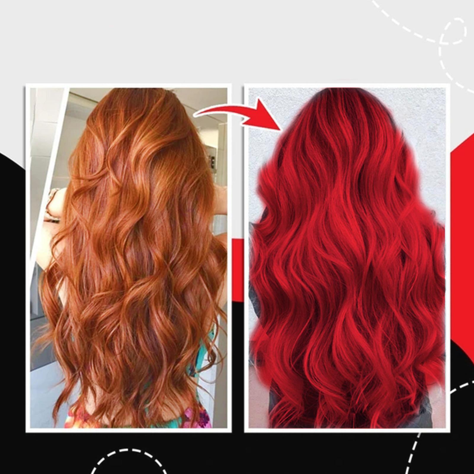 2xHair Coloring Dye Wax Styling Washable Natural One-Time for Cosplay Red