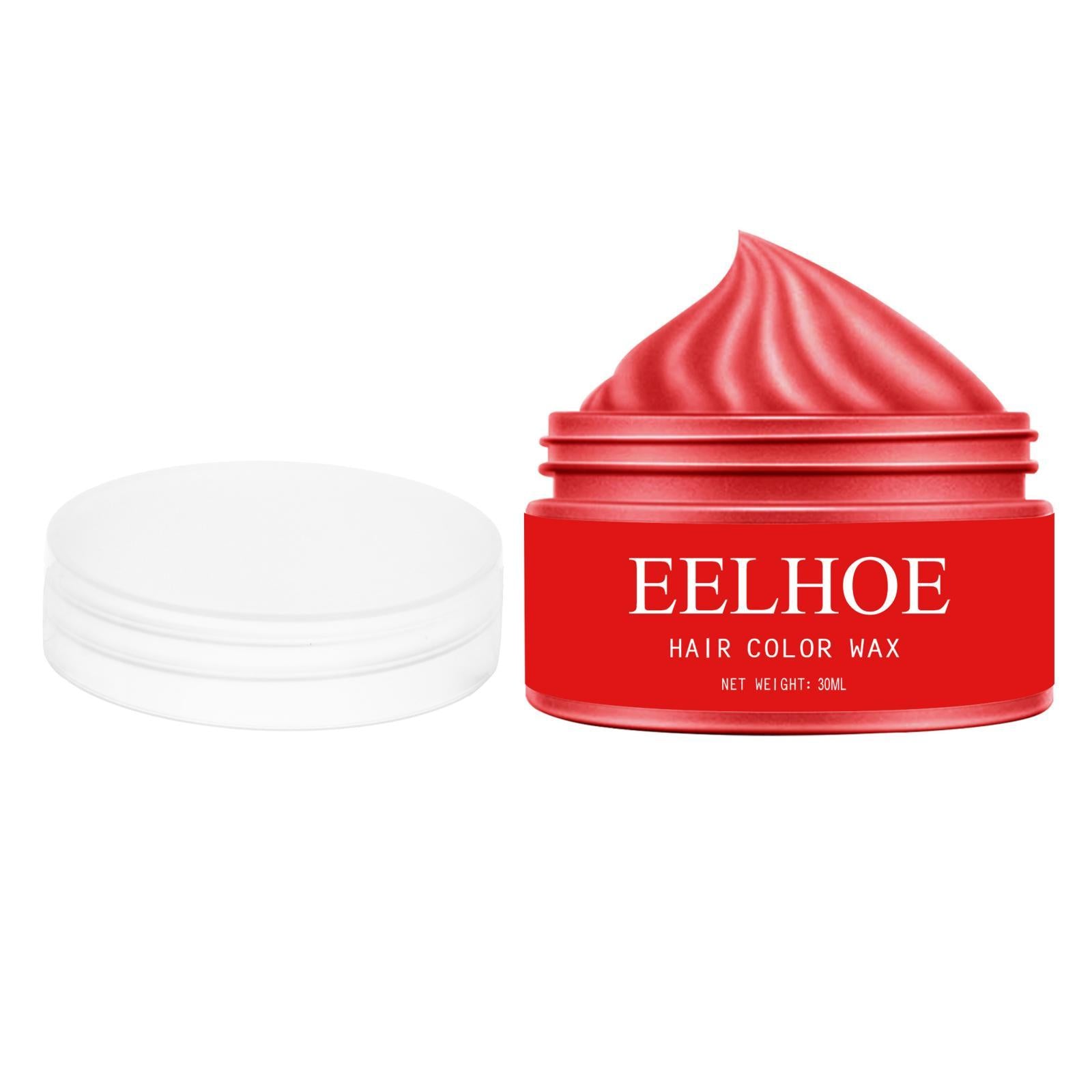 2xHair Coloring Dye Wax Styling Washable Natural One-Time for Cosplay Red