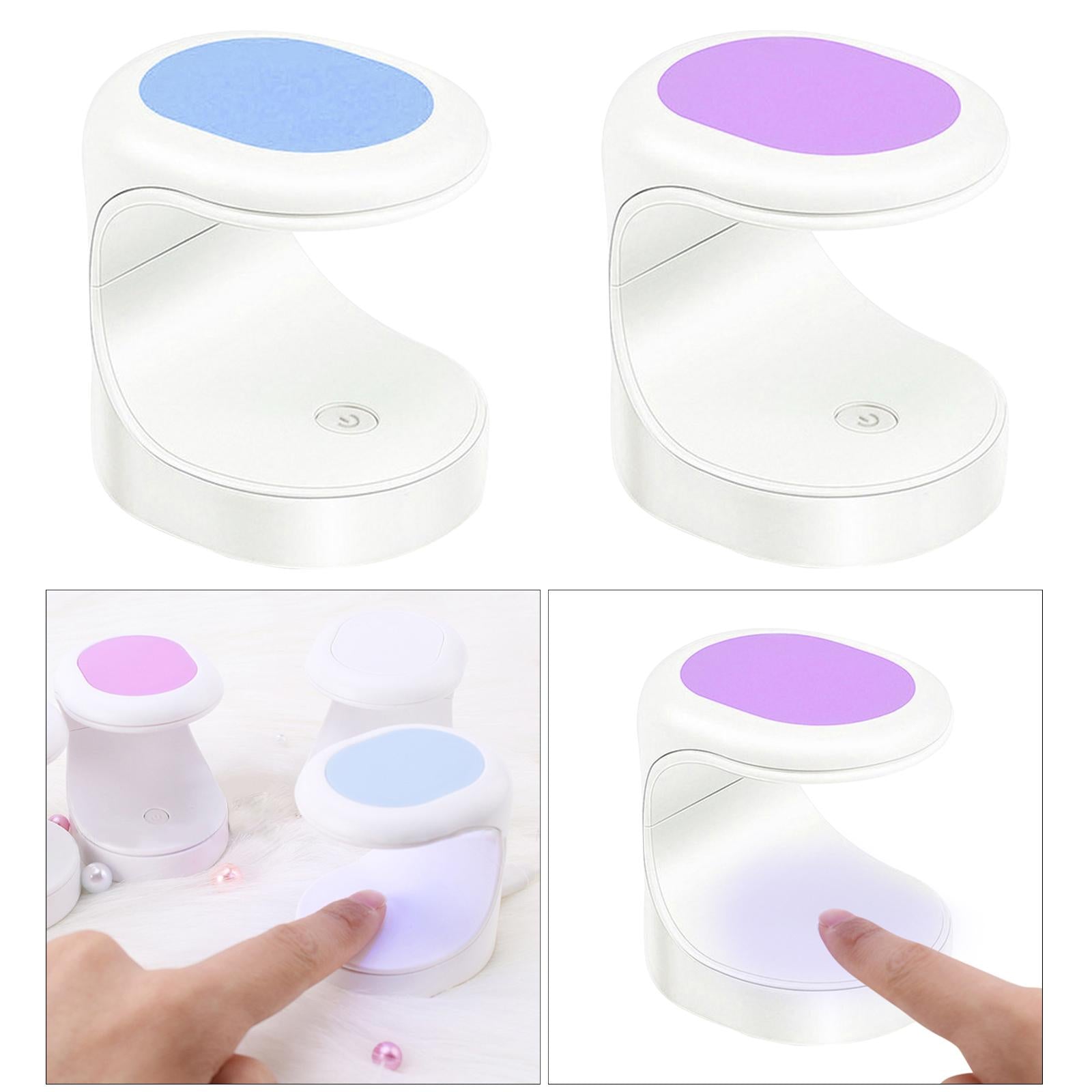 2xMini Nail Dryer Lamp Gel Polish Egg Shape UV LED Lamp Pocket Size Blue