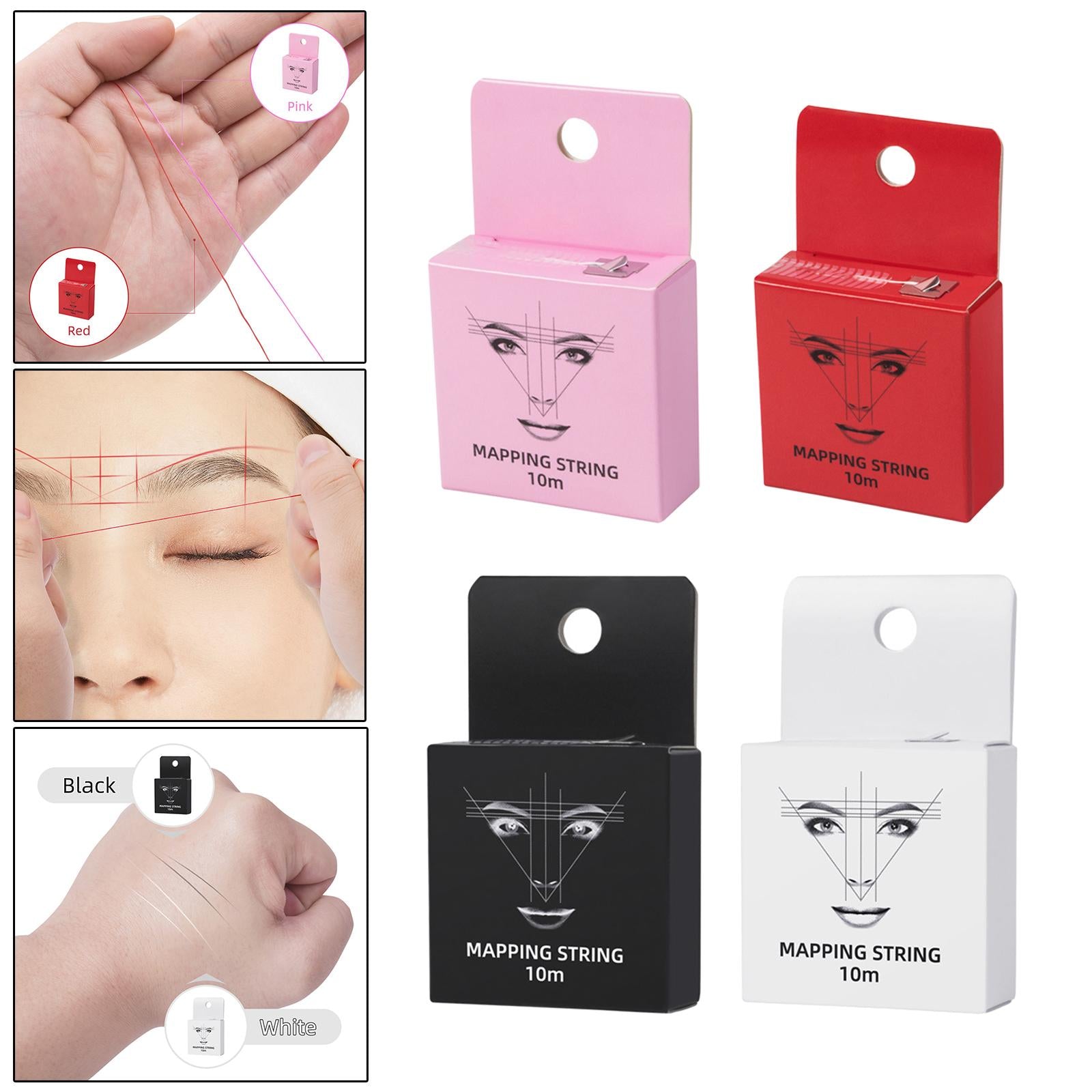 10M Pre-Inked Mapping Strings Measuring Tool for Microblading Eyebrow Pink