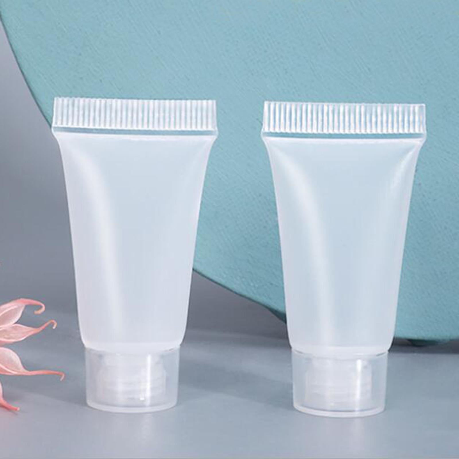 100Pcs Empty Soft Tubes Bottle 5ml with Caps for Makeup Cream glossy white