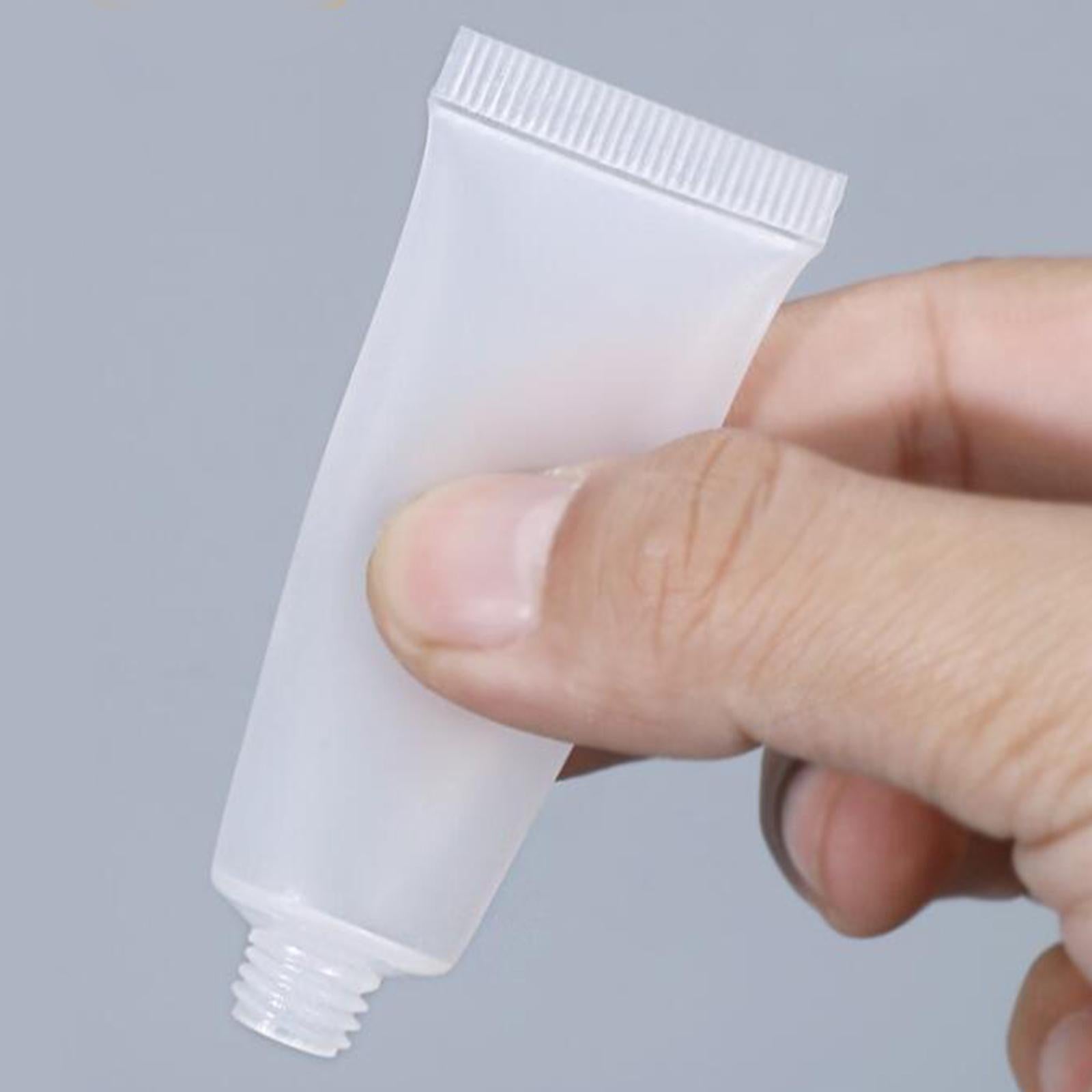 100Pcs Empty Soft Tubes Bottle 5ml with Caps for Makeup Cream glossy white
