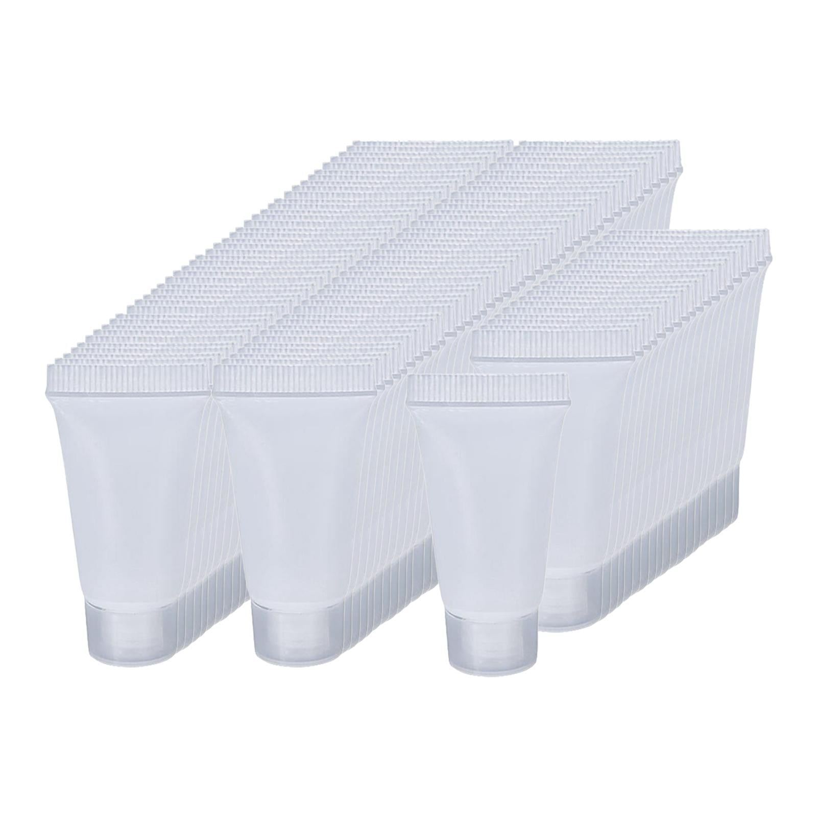 100Pcs Empty Soft Tubes Bottle 5ml with Caps for Makeup Cream glossy white