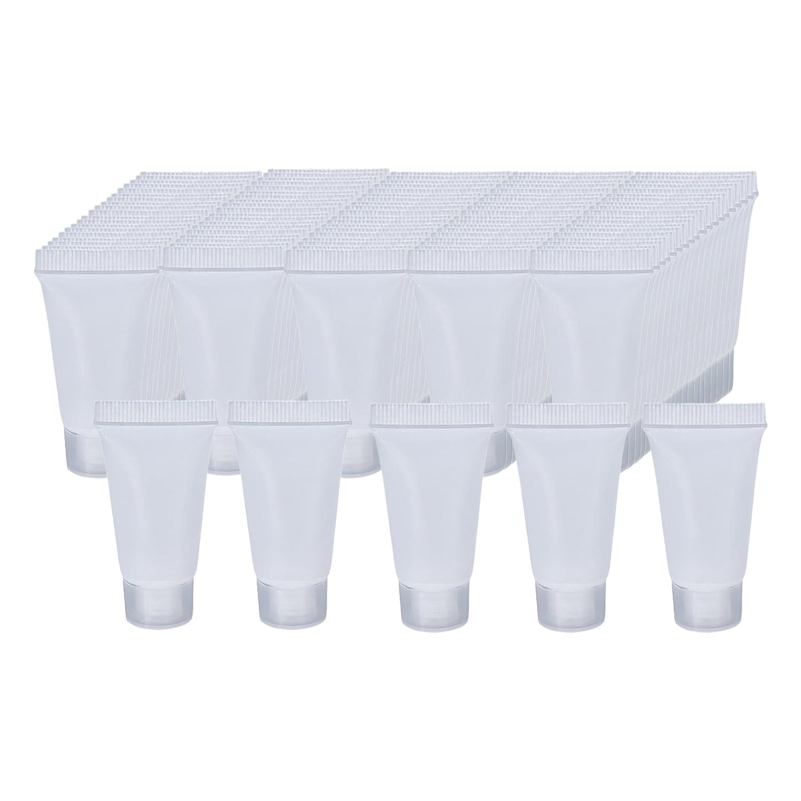 100Pcs Empty Soft Tubes Bottle 5ml with Caps for Makeup Cream glossy white