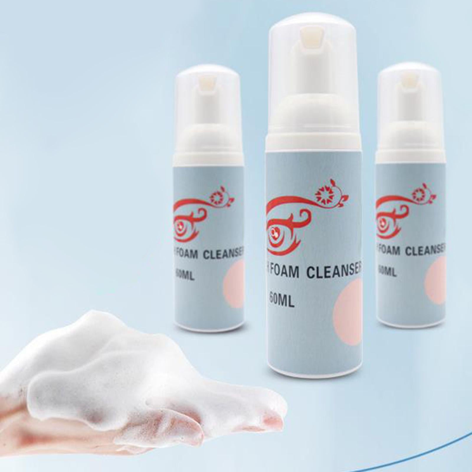 3xNatural Eyelash Extension Cleanser 60ml Cleaning Foam Eye Lash White
