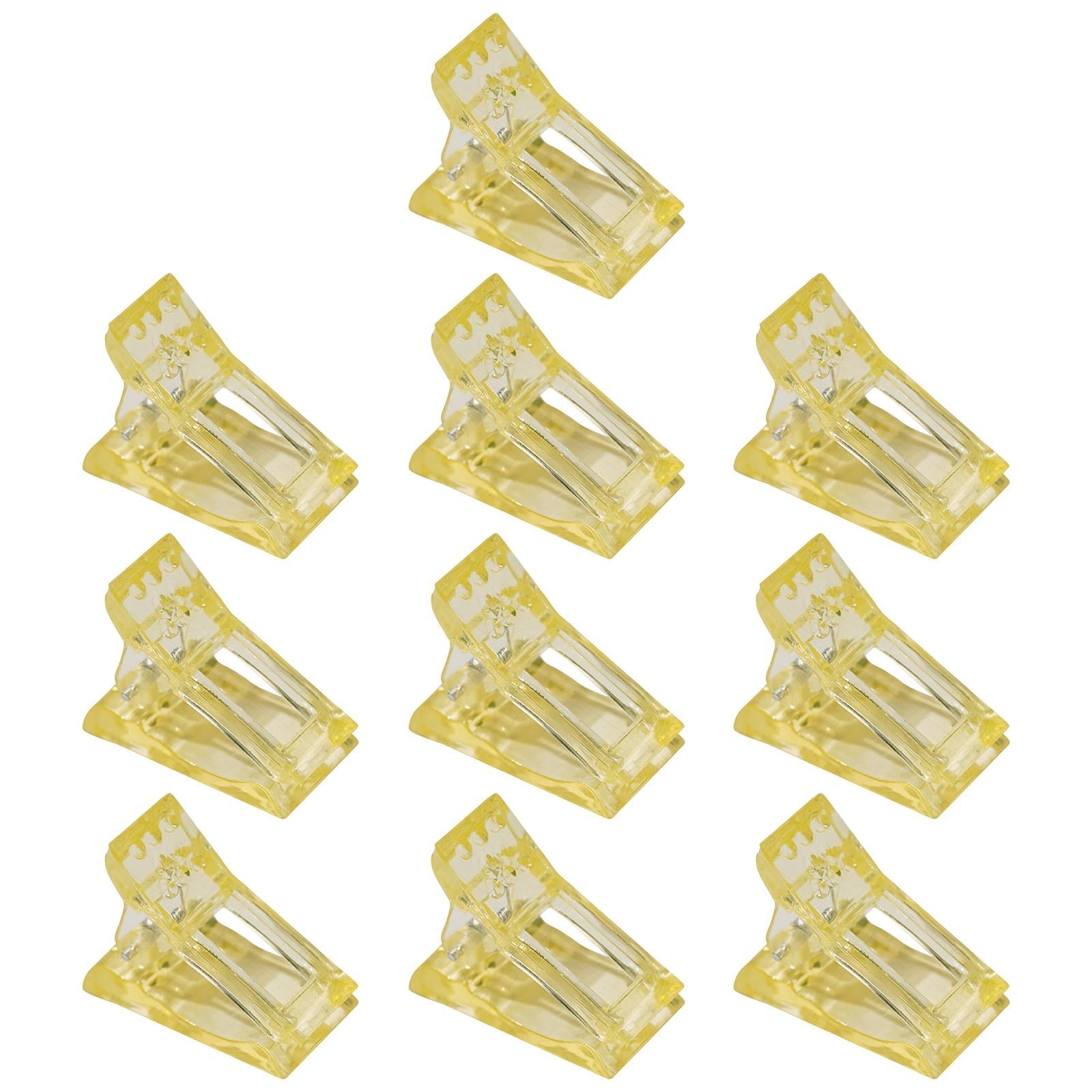 10 Pieces Nails Mold Holder Manicure Nail Clips Shaping Clip Salon Yellow