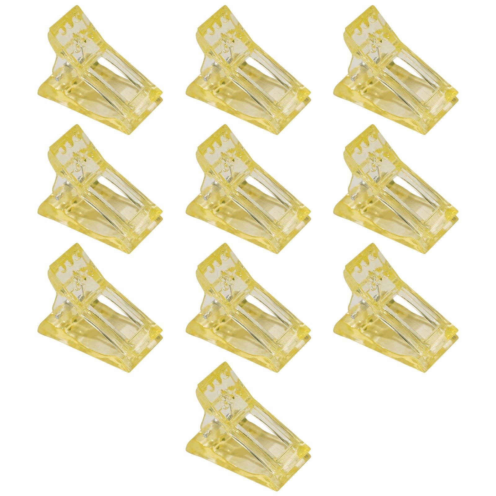 10 Pieces Nails Mold Holder Manicure Nail Clips Shaping Clip Salon Yellow