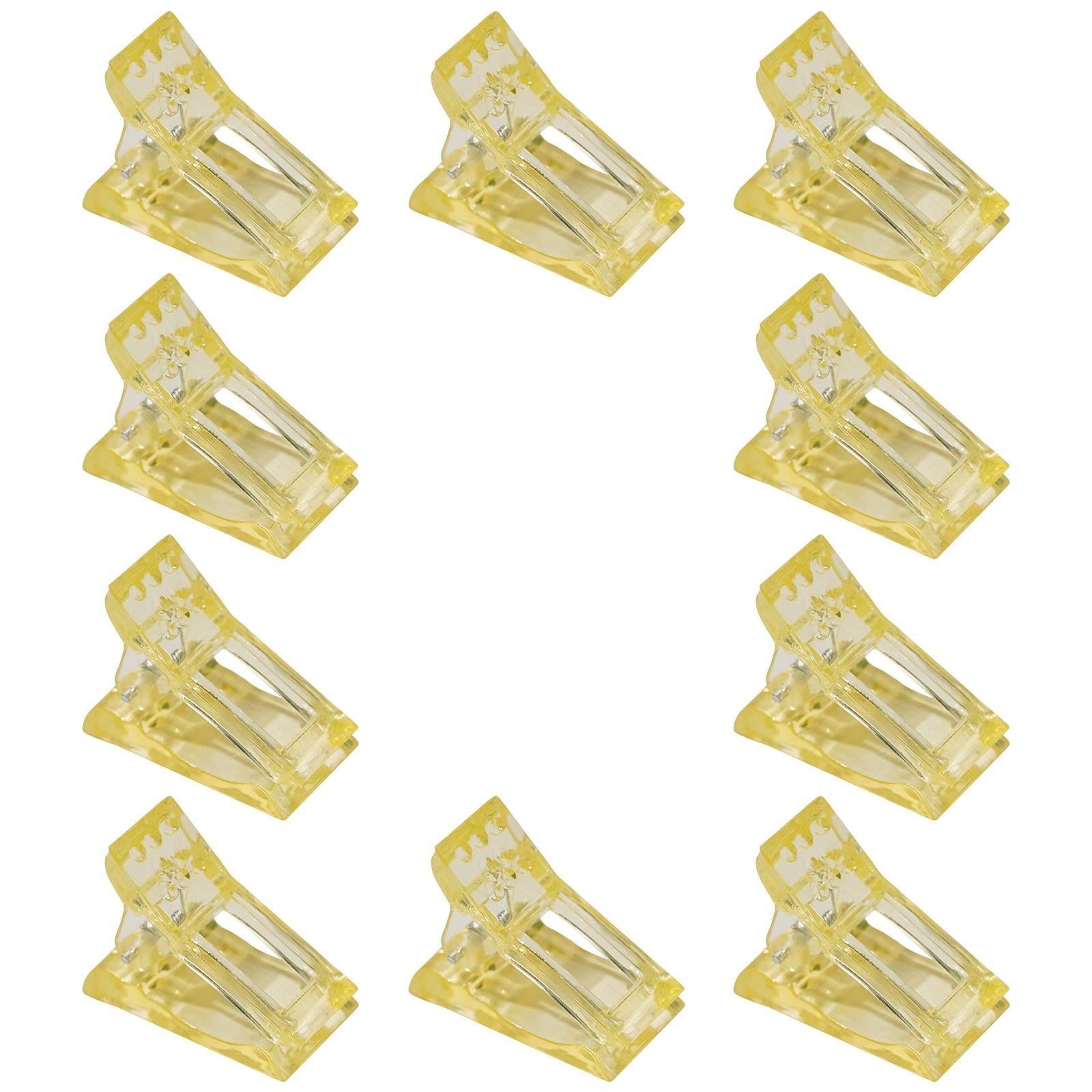 10 Pieces Nails Mold Holder Manicure Nail Clips Shaping Clip Salon Yellow