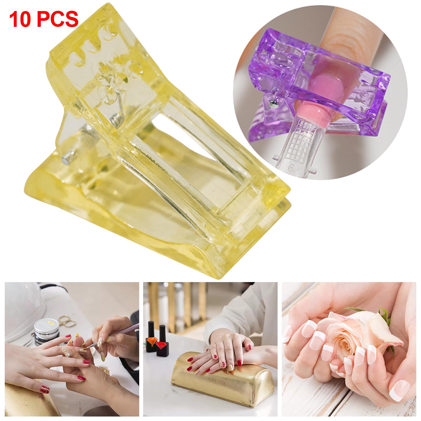 10 Pieces Nails Mold Holder Manicure Nail Clips Shaping Clip Salon Yellow