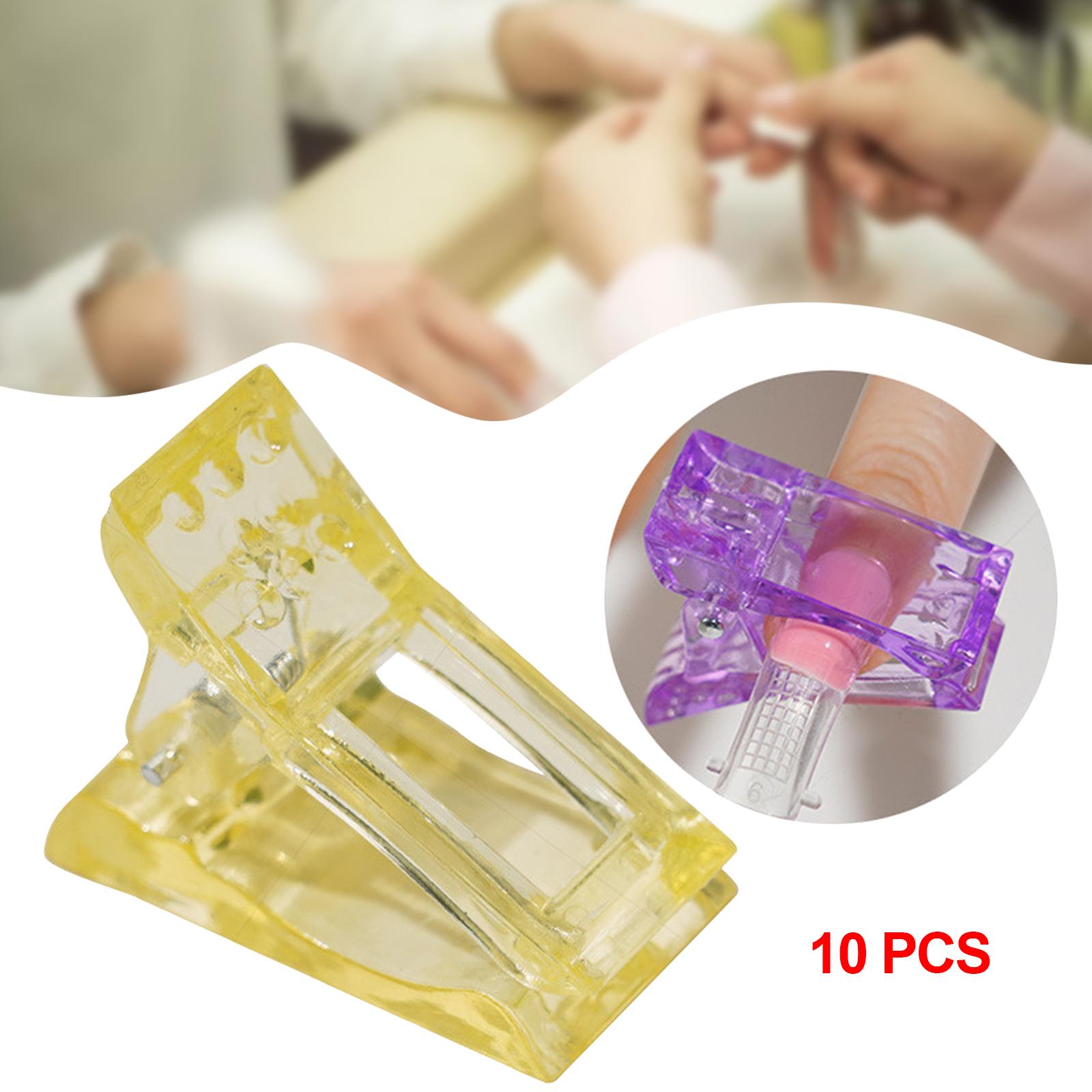10 Pieces Nails Mold Holder Manicure Nail Clips Shaping Clip Salon Yellow