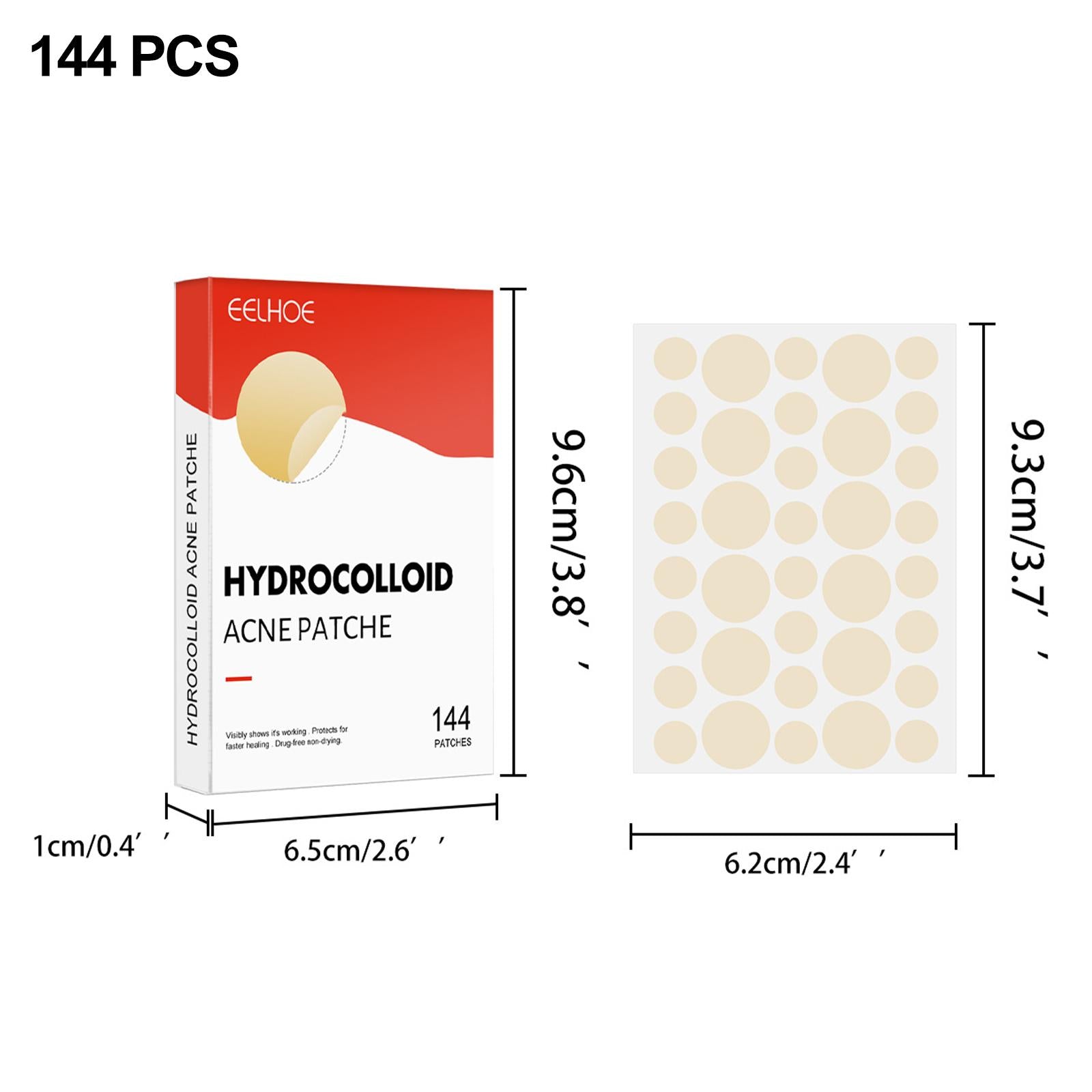 3xSet of 144 Hydrocolloid Acne Pimple Patches for Acne Marks Blemishes Zits