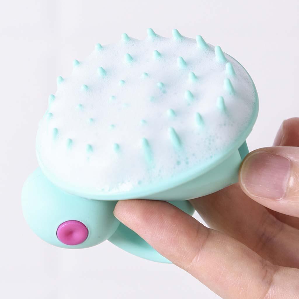 2xHair Scalp Massager Shampoo Brush Cute for Scalp Care Kids Men Women Green