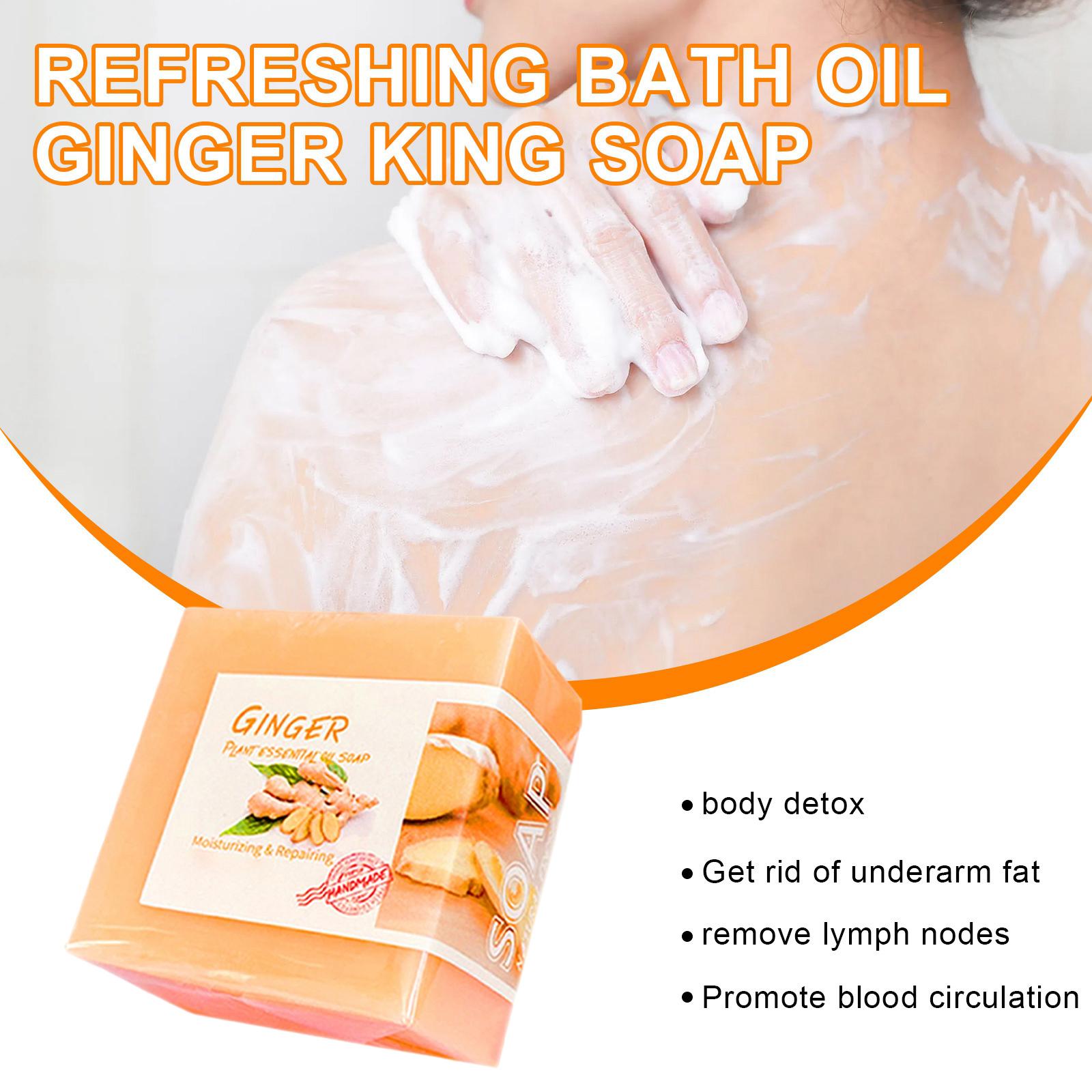 100g Lymphatic Detox Organic Ginger Soap Body Leg Slim Firming SPA Relax