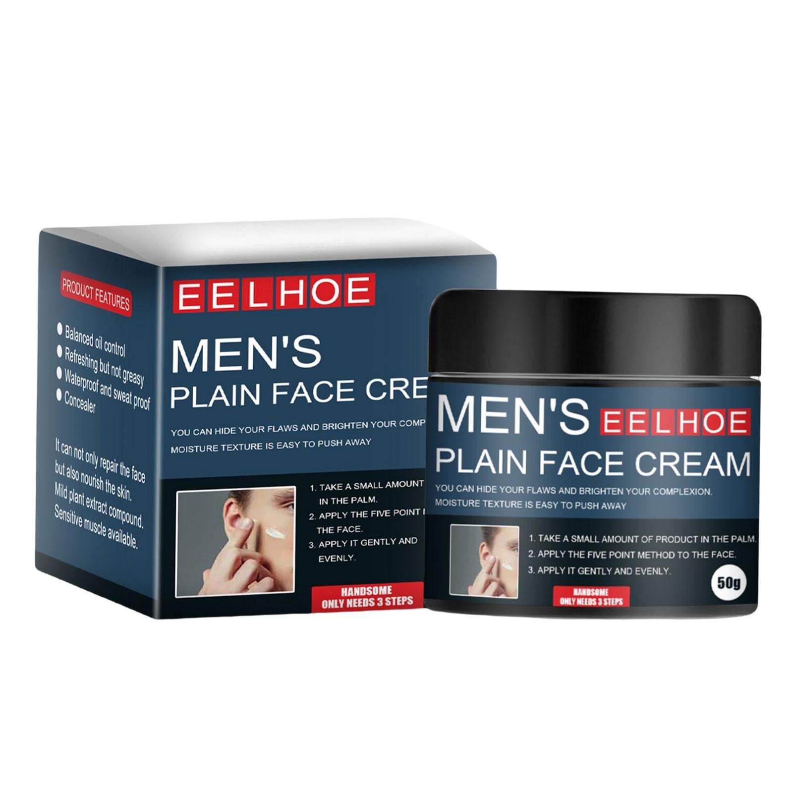 2x50ml Men Facial Concealer Cream for Oil Control Moisturizing Makeup Base Use