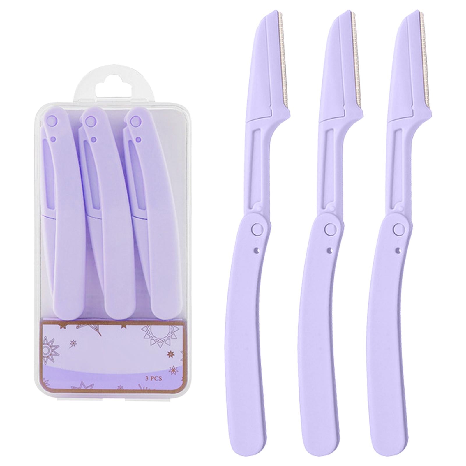 3x3 x Foldable Eyebrow Trimmer Razor Steel Blade Reusable for Men Women Purple