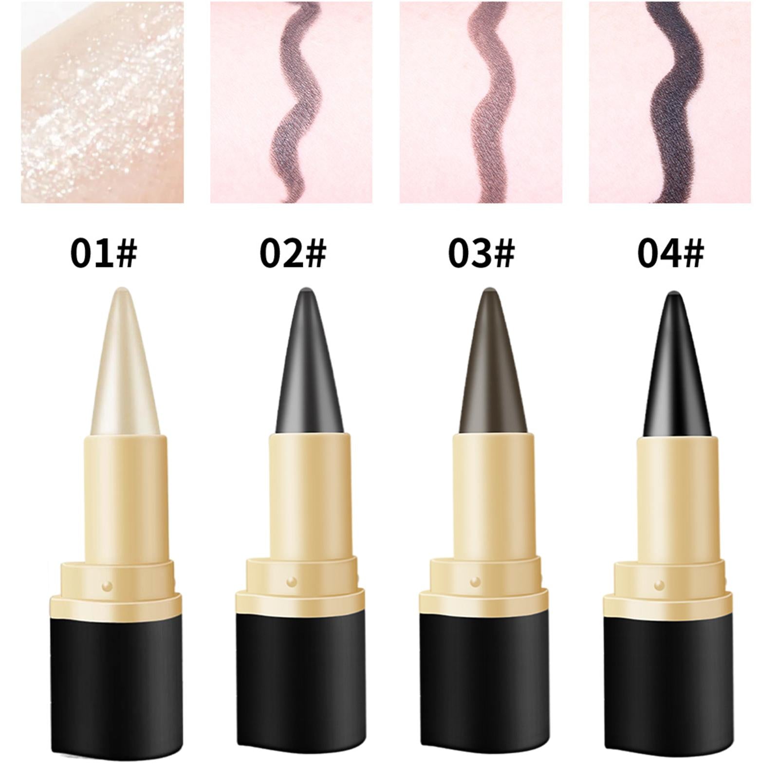 4xEye Liner Pencil Waterproof Longwearing for Women No Sharpener Required 01 Silver