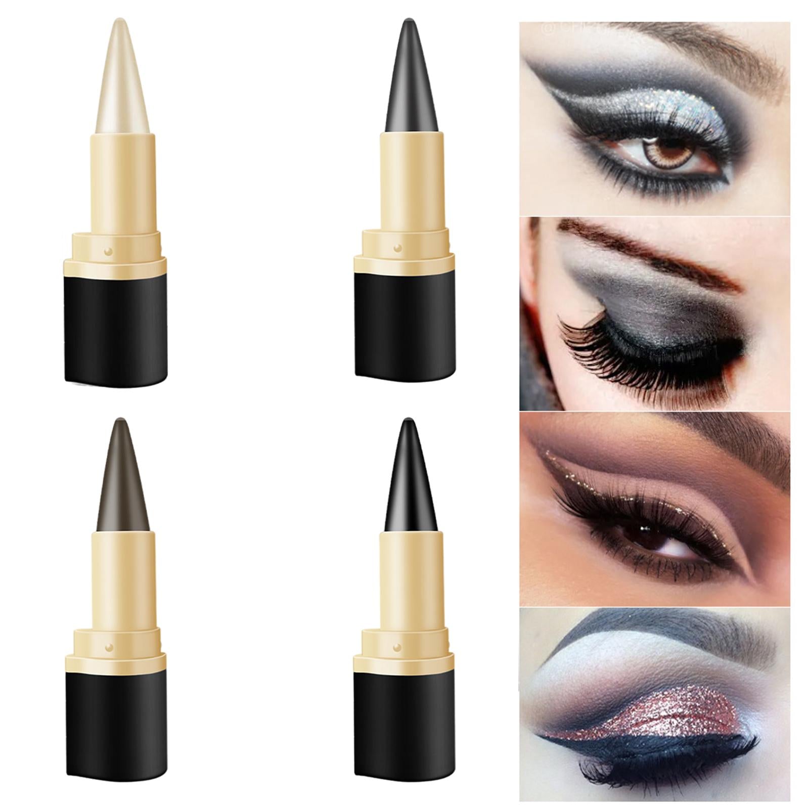 4xEye Liner Pencil Waterproof Longwearing for Women No Sharpener Required 01 Silver