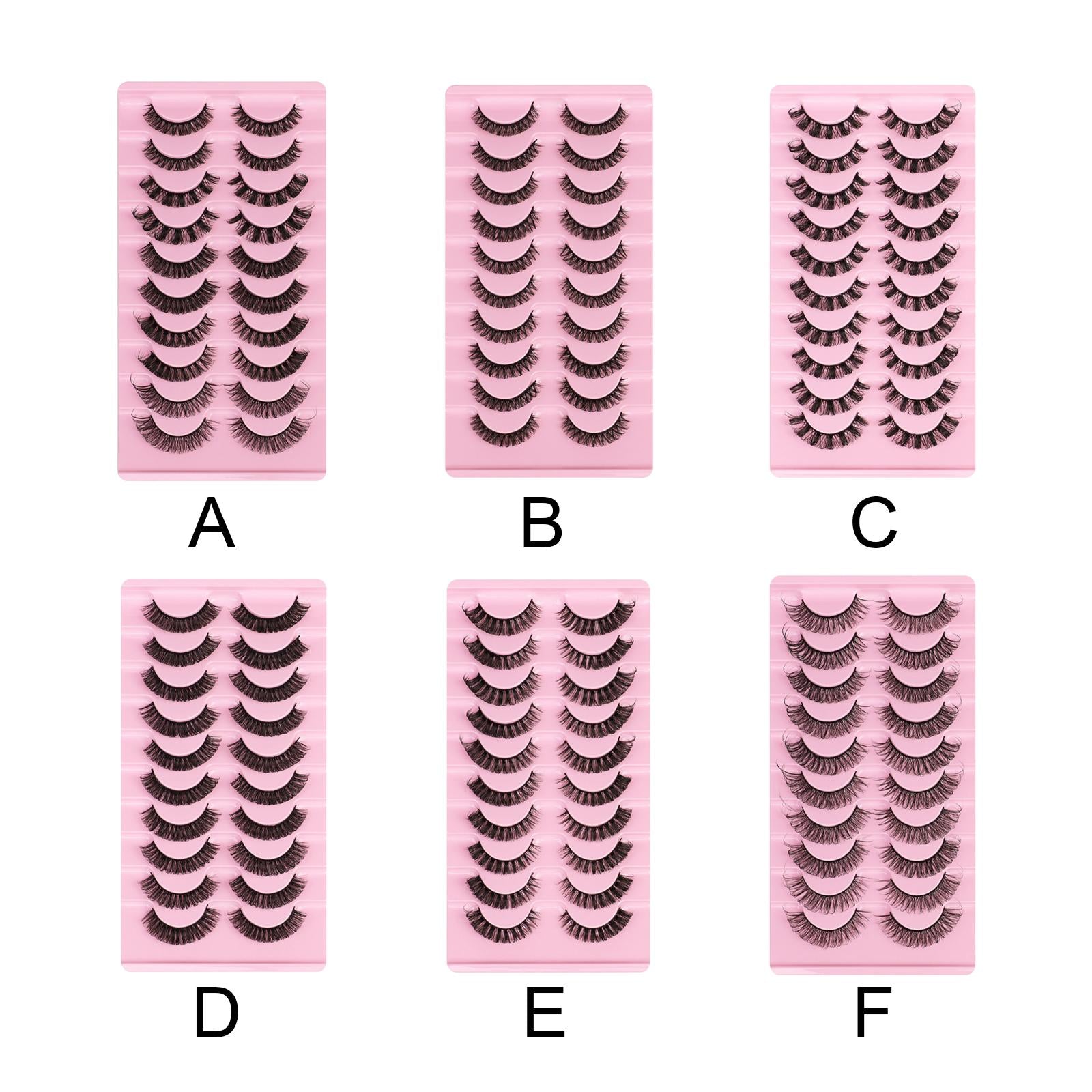 10 Pairs Russian Strip Lashes DD Curl Curly Eye Lashes Handmade A