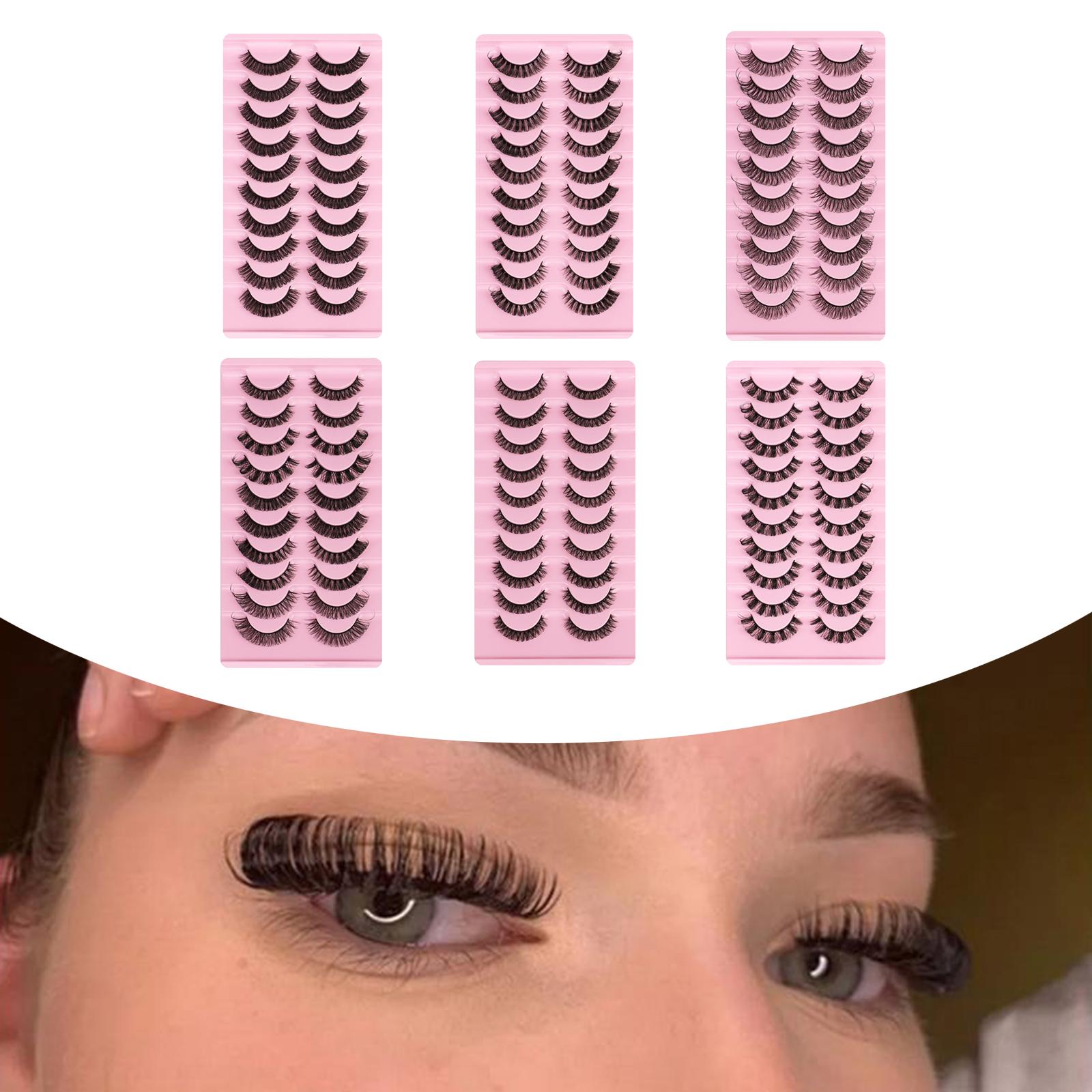 10 Pairs Russian Strip Lashes DD Curl Curly Eye Lashes Handmade A