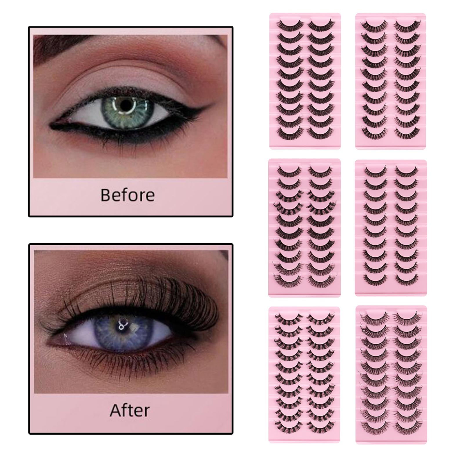 10 Pairs Russian Strip Lashes DD Curl Curly Eye Lashes Handmade A