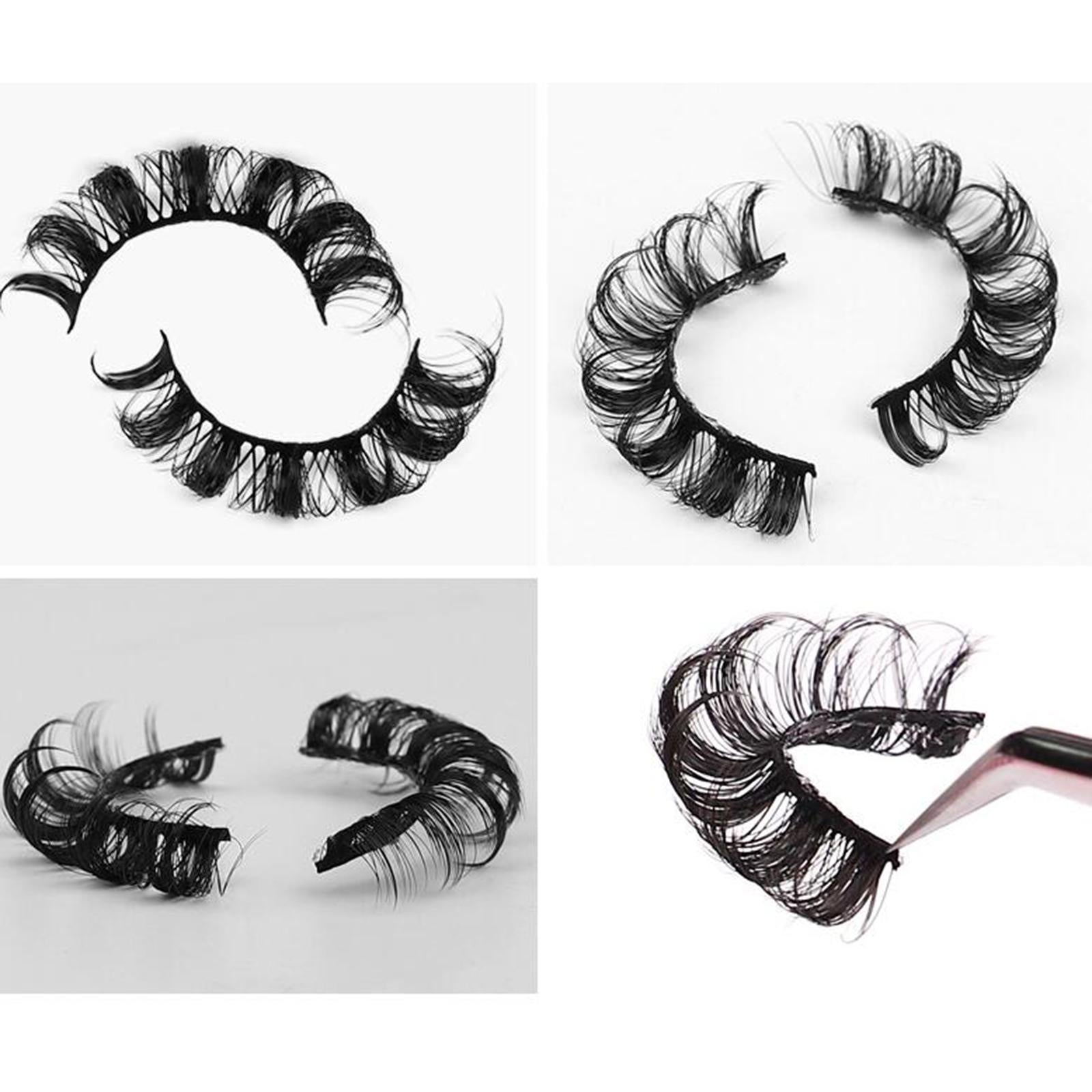 10 Pairs Russian Strip Lashes DD Curl Curly Eye Lashes Handmade B