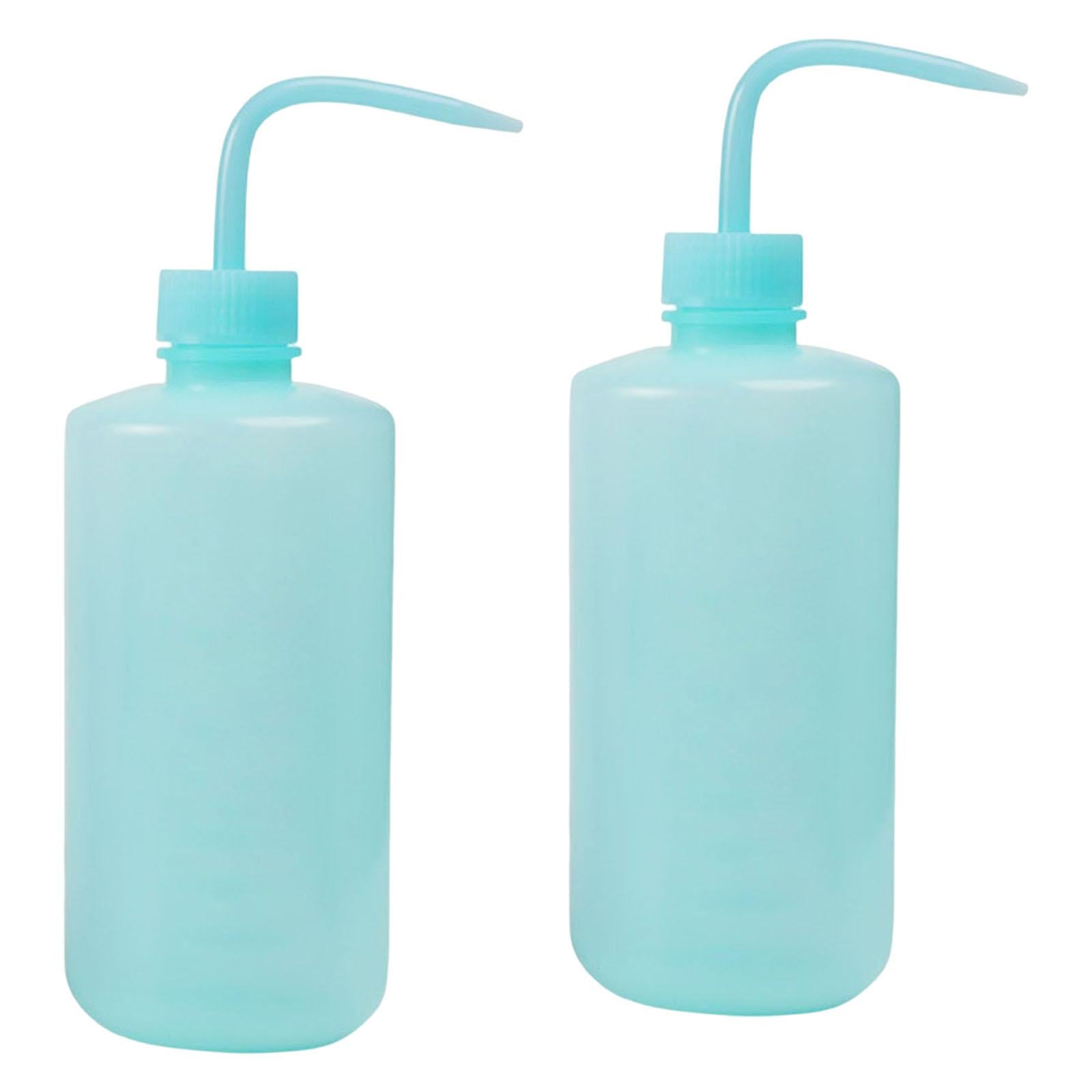 2x2x Wash Bottle Diffuser Squirt Squeeze Bottle Twist Top Caps Soap Wash Blue 500ML