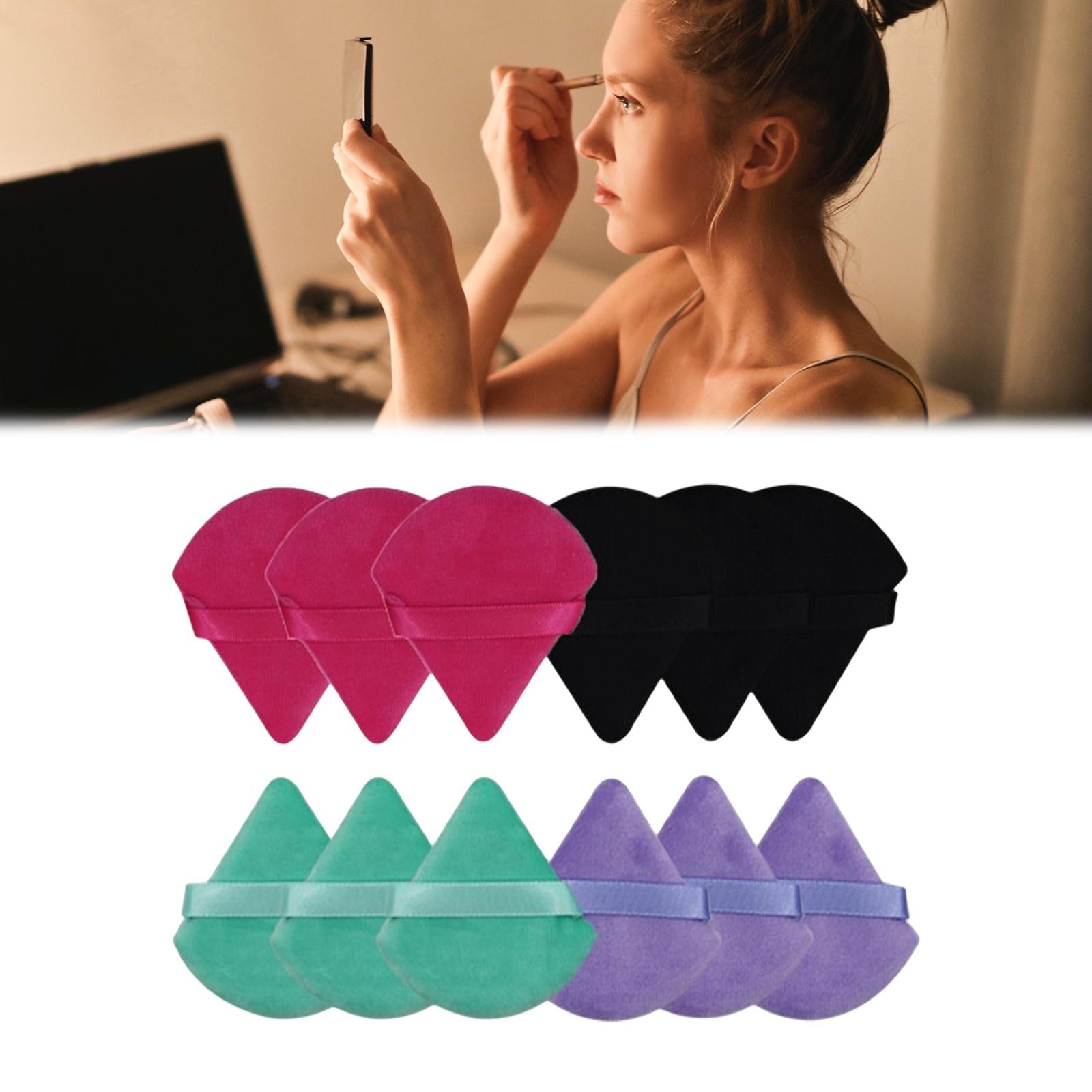 12 Pcs Triangle Powder Wedge Shape for Loose Powder Under Eyes Corners D