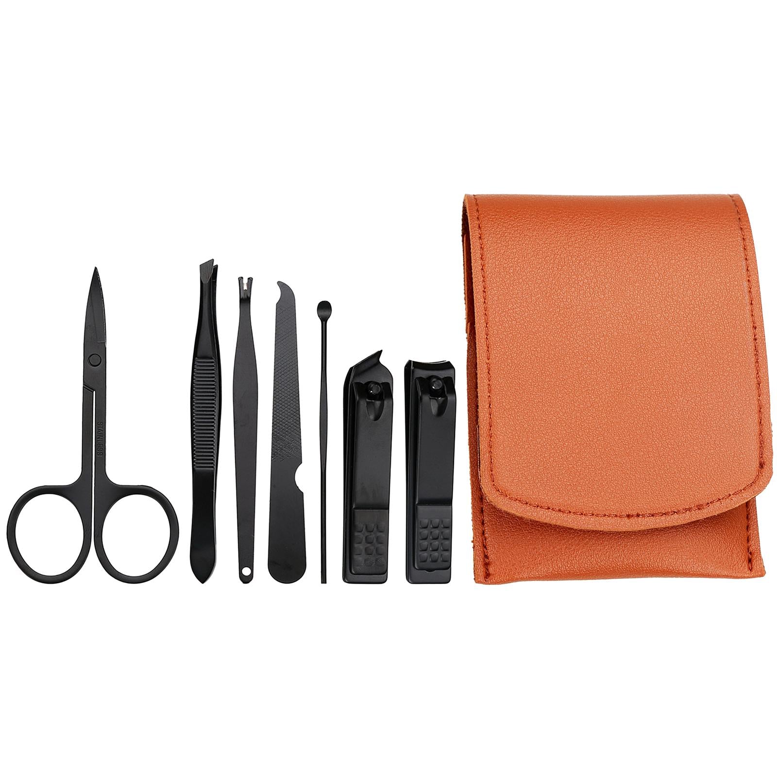 3x7Pcs Manicure Set Stainless Steel Nail Clippers Kit Care Tool Orange