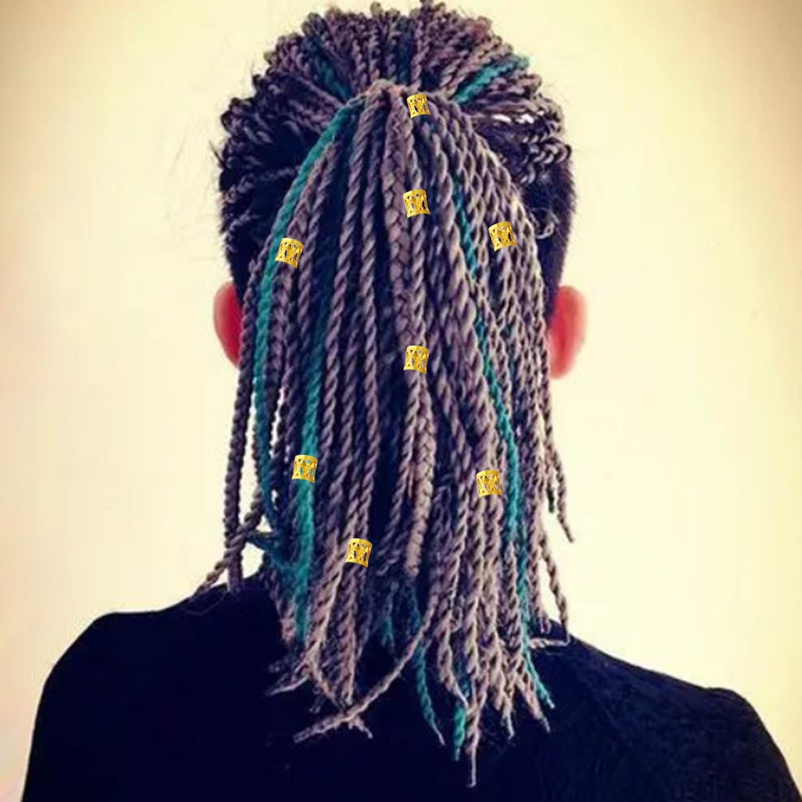 100x Dreadlocks Beads Decorations Pendants Metal for Hair Accessory Gold