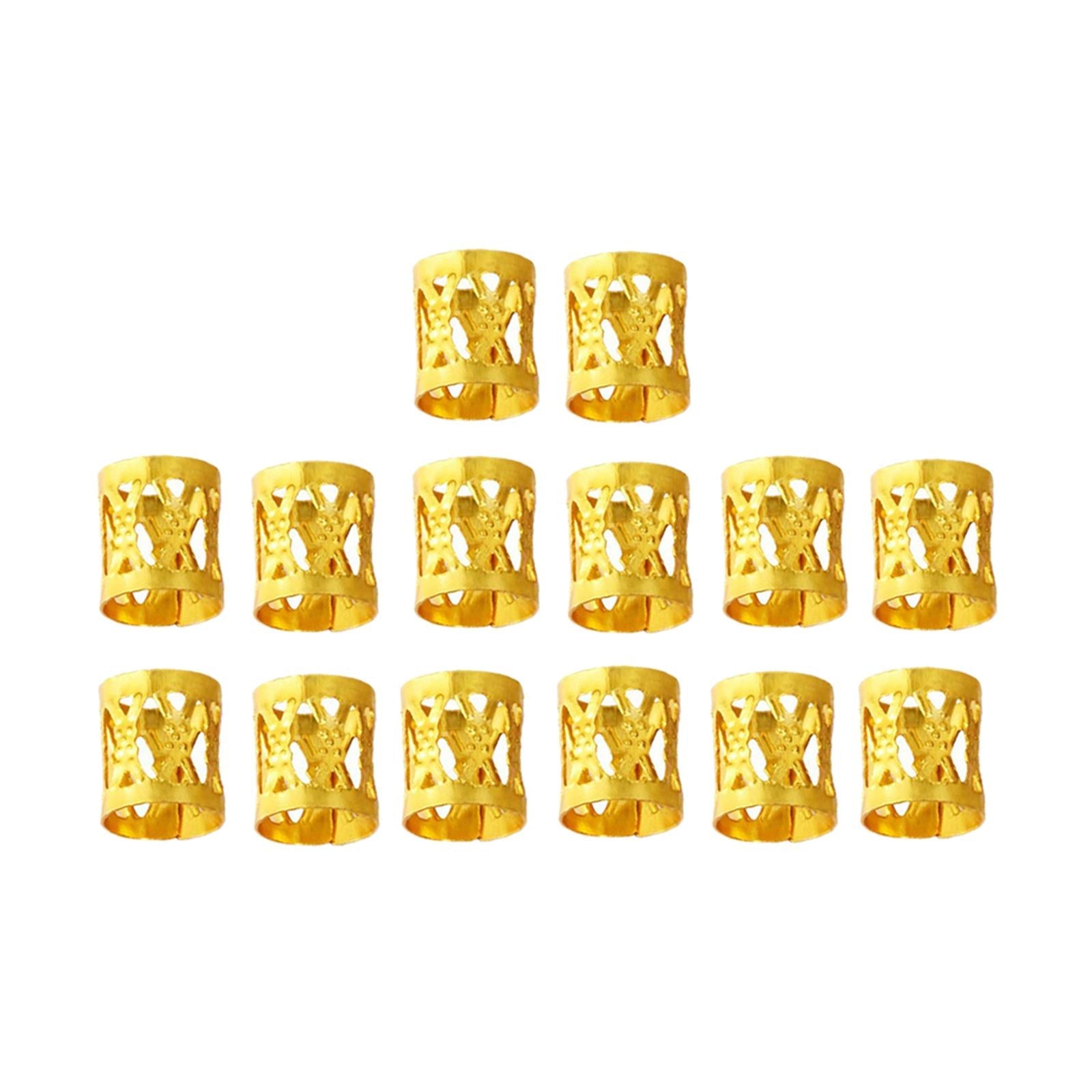 100x Dreadlocks Beads Decorations Pendants Metal for Hair Accessory Gold