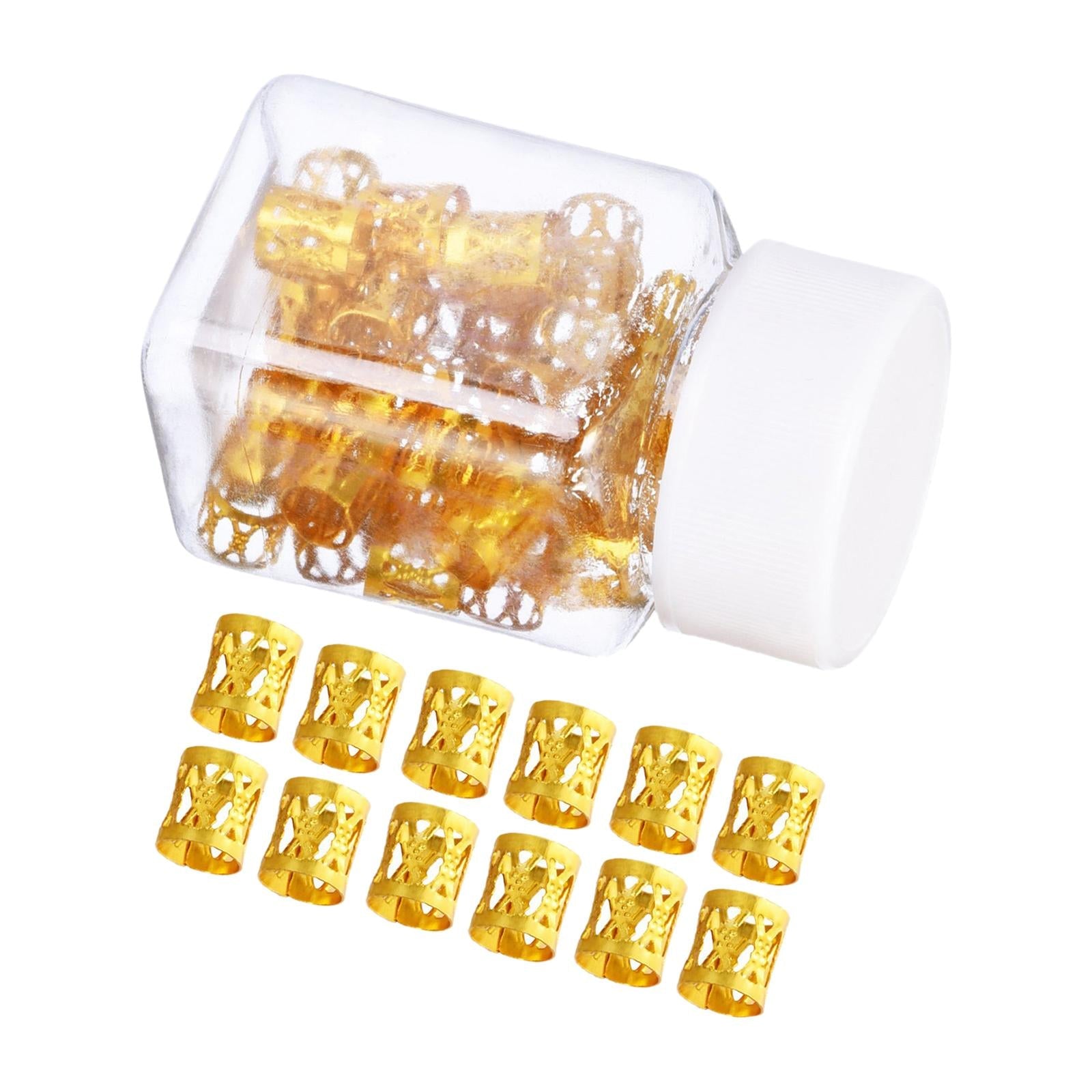 100x Dreadlocks Beads Decorations Pendants Metal for Hair Accessory Gold