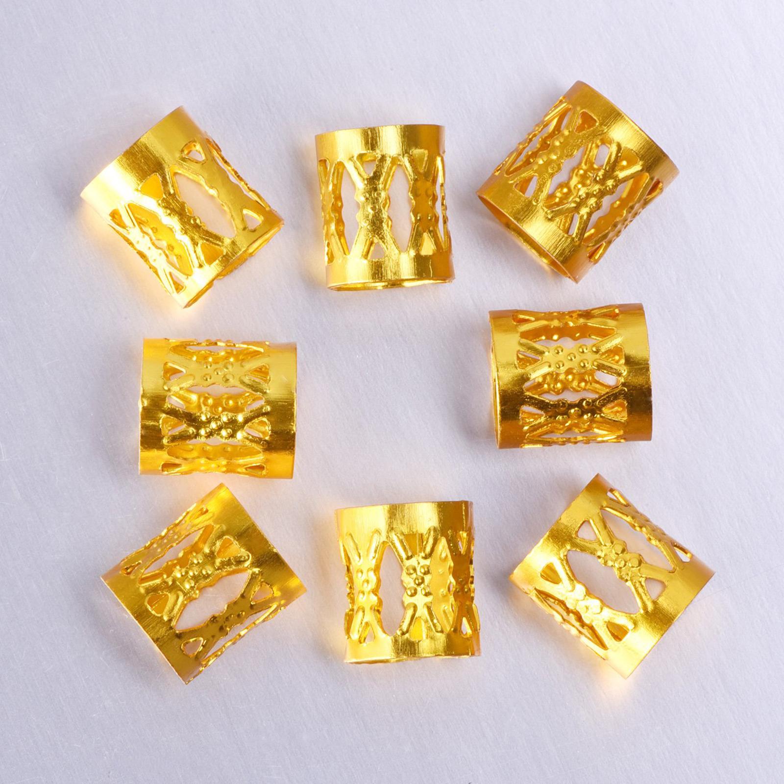 100x Dreadlocks Beads Decorations Pendants Metal for Hair Accessory Gold