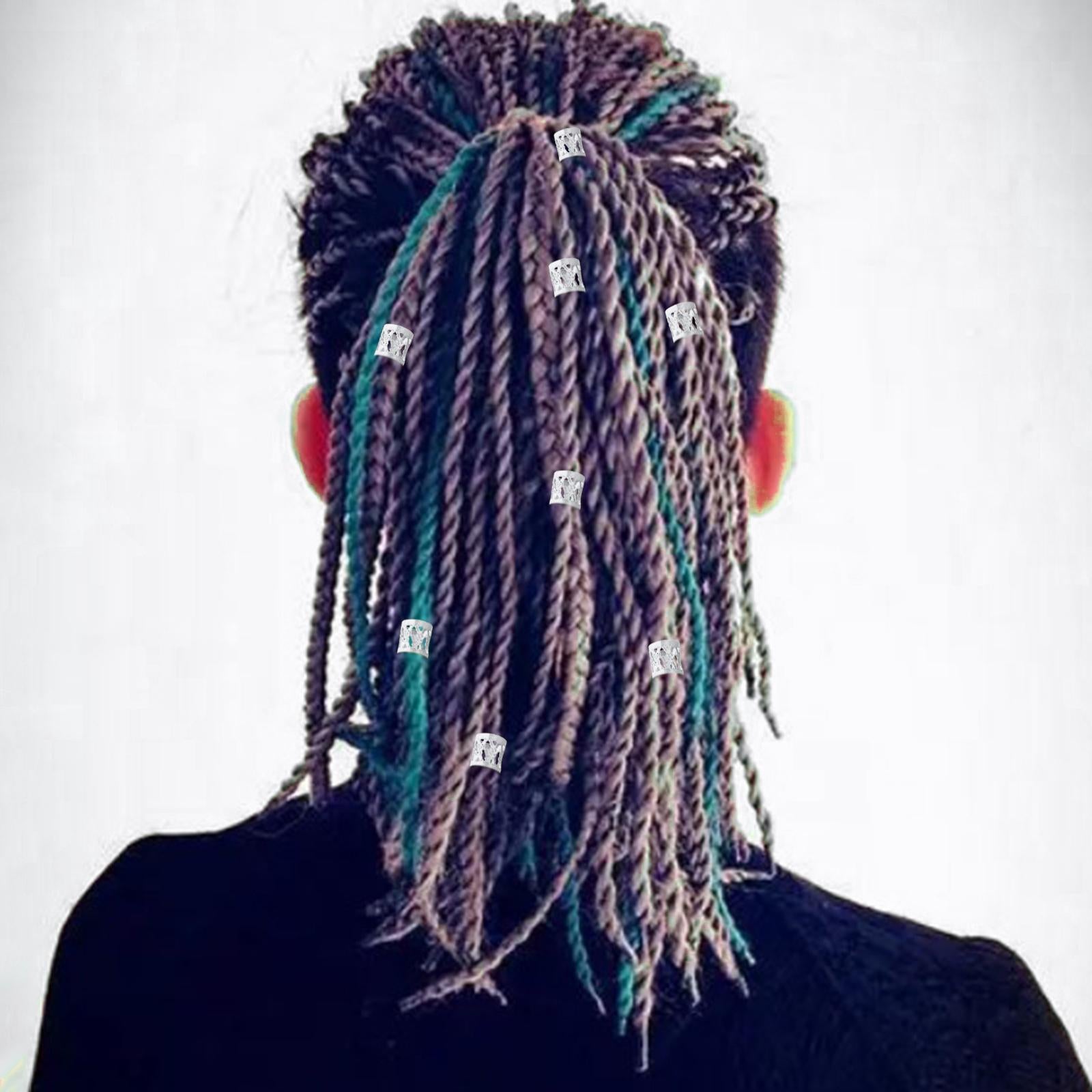 100x Dreadlocks Beads Decorations Pendants Metal for Hair Accessory Silver