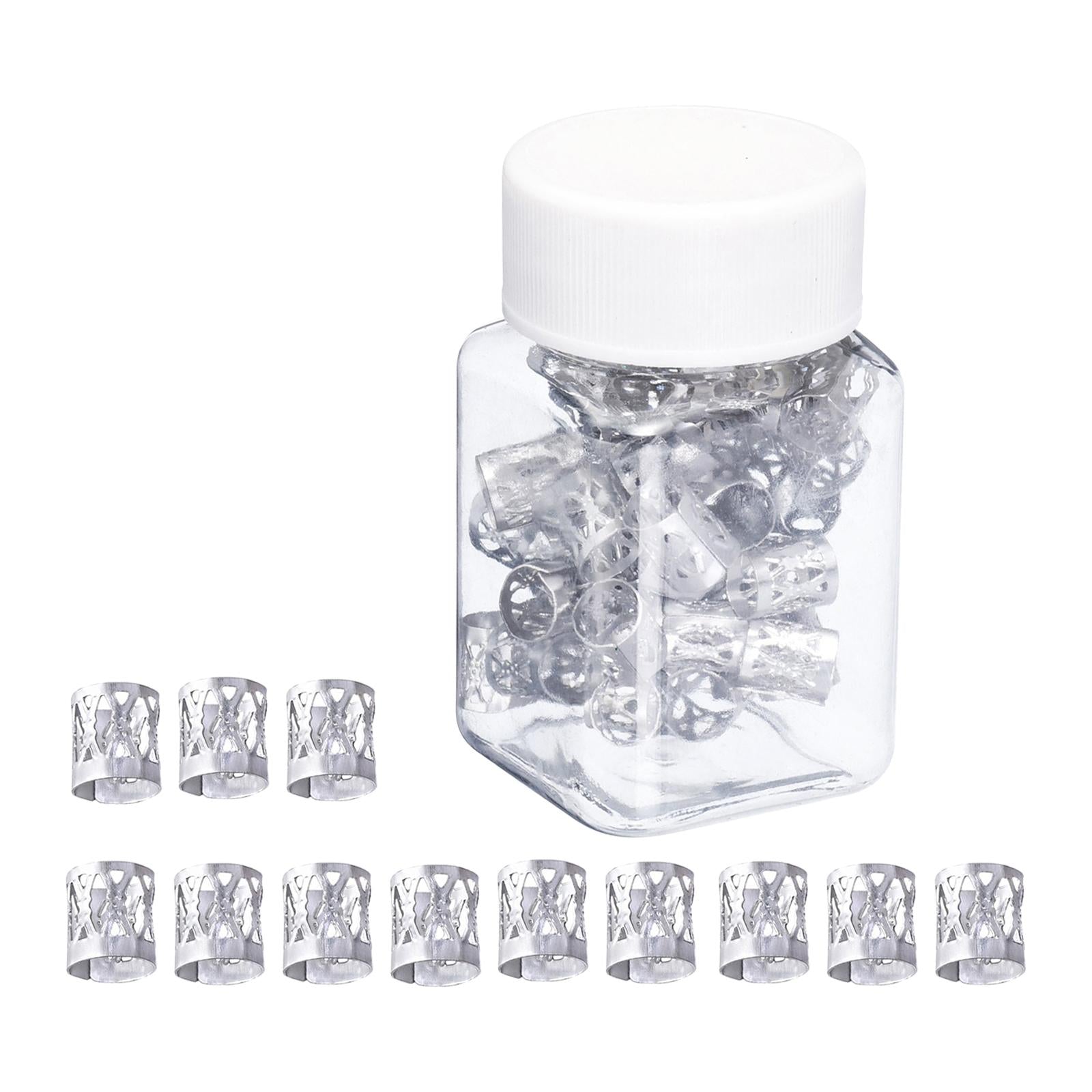 100x Dreadlocks Beads Decorations Pendants Metal for Hair Accessory Silver