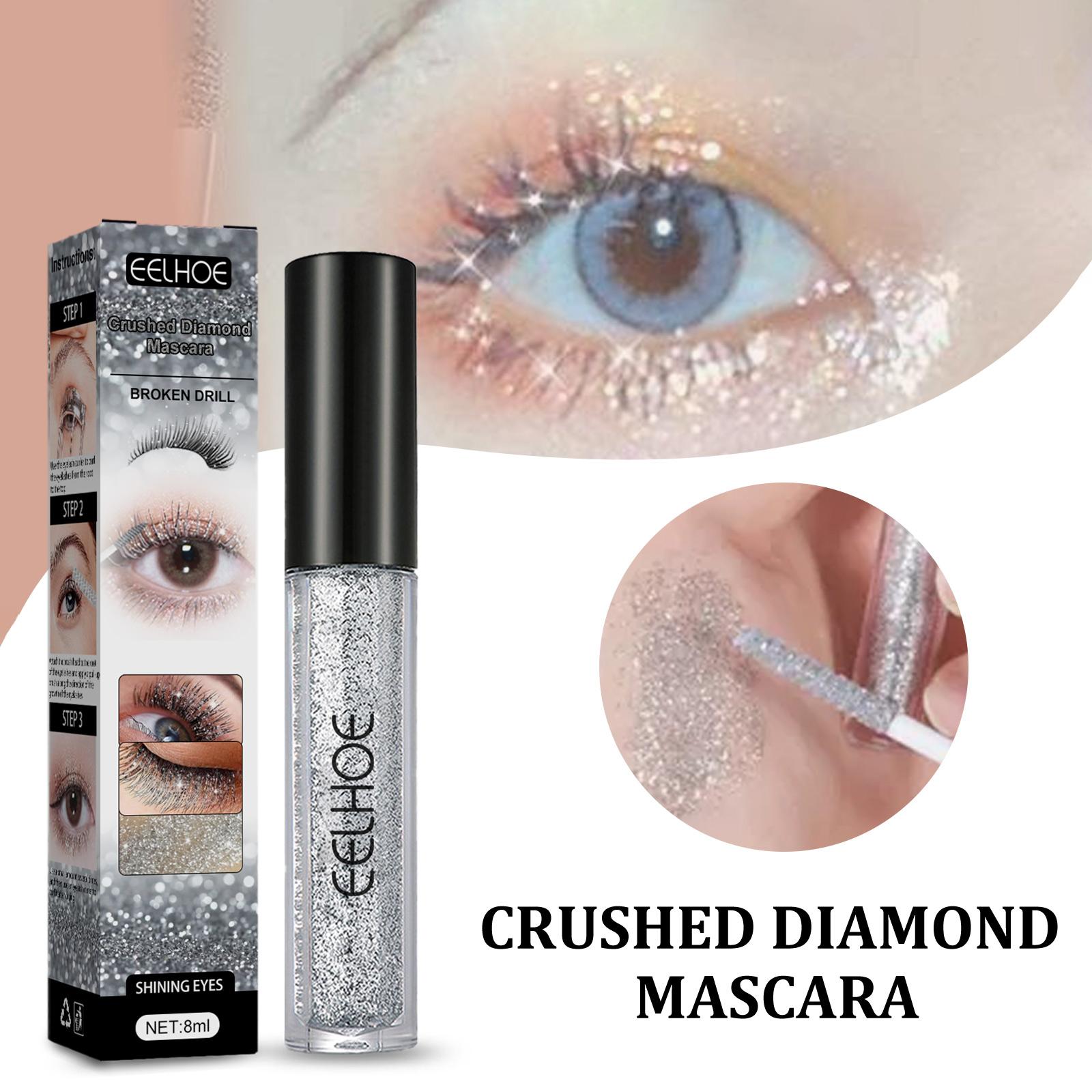 2xSparkling Diamond Glitter Mascara Easy to Remove Waterproof for Parties