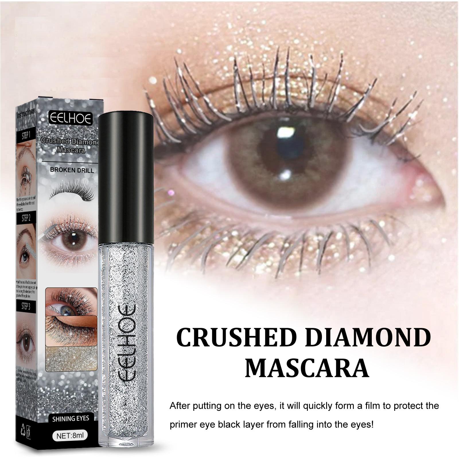 4xSparkling Diamond Glitter Mascara Easy to Remove Waterproof for Parties