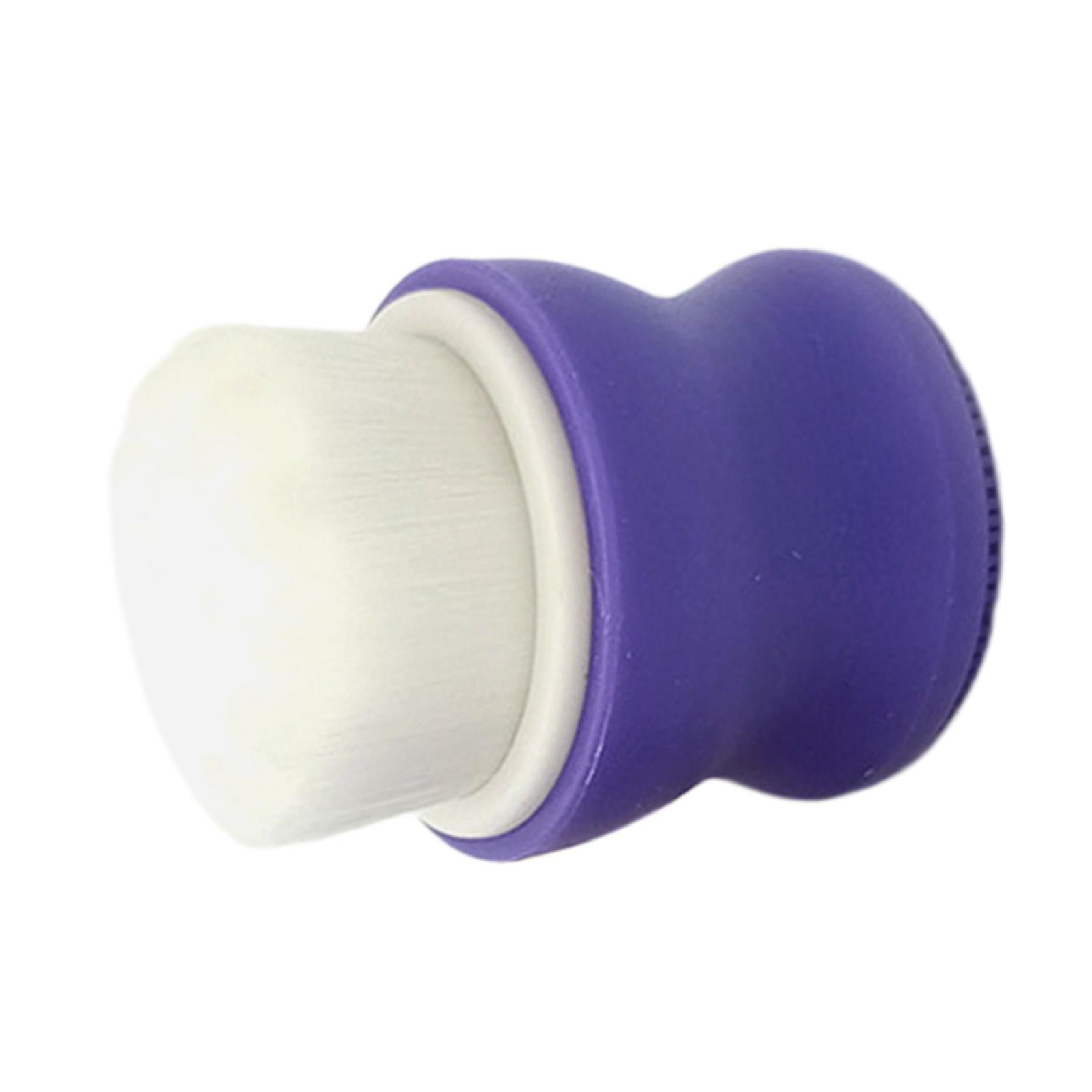 4xManual Face Washing Brush Soft Bristle and Exfoliating Silicone Pad Purple
