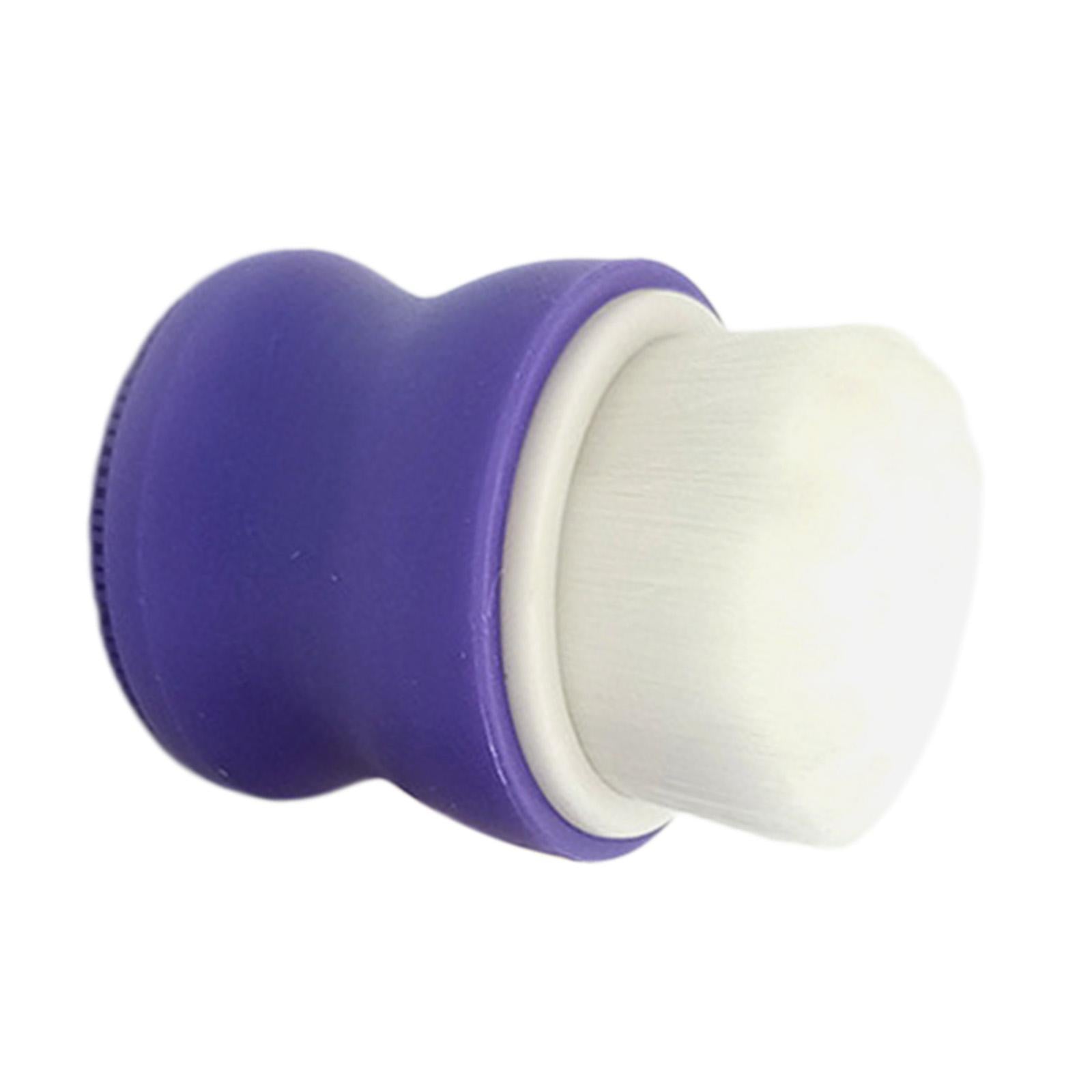 2xManual Face Washing Brush Soft Bristle and Exfoliating Silicone Pad Purple