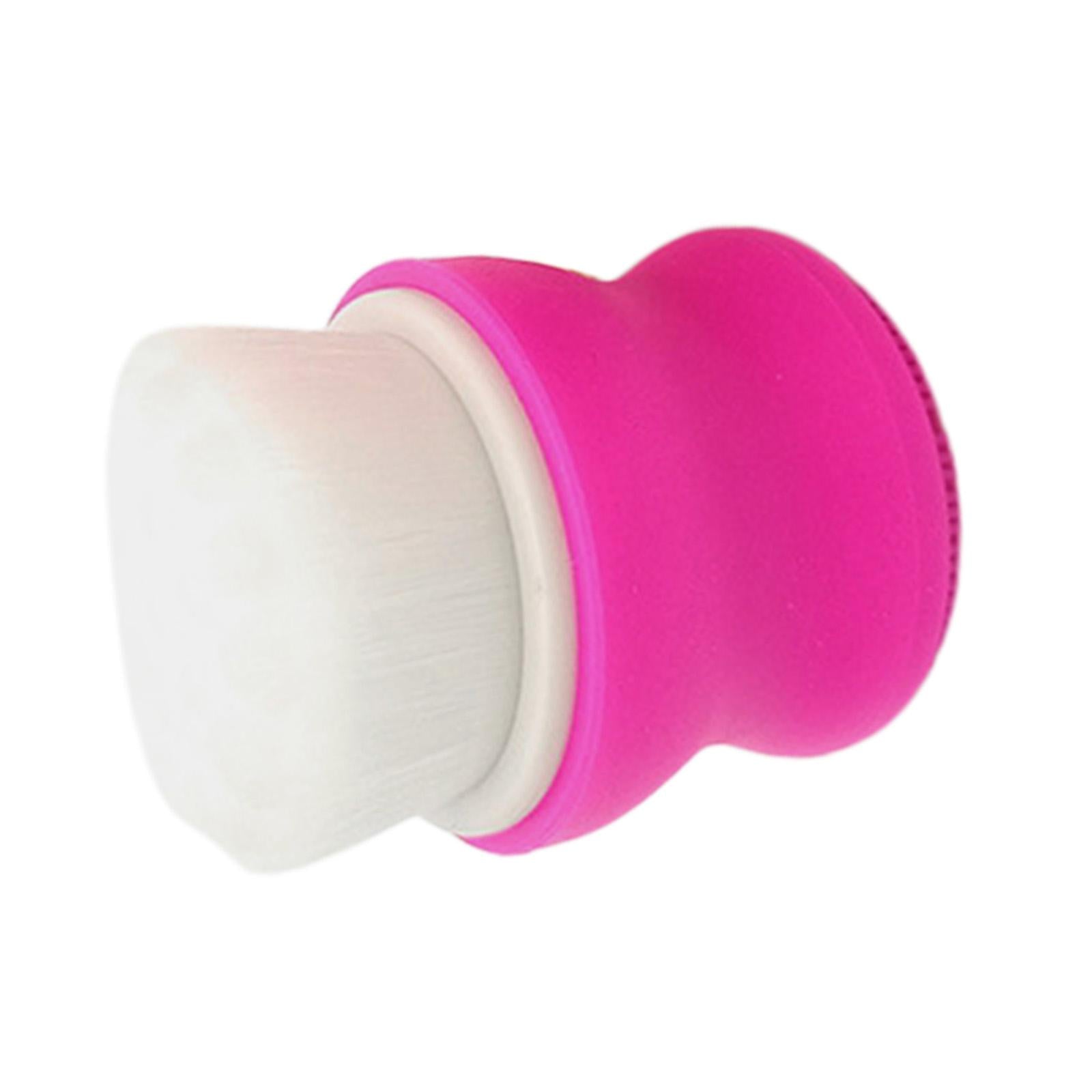 4xManual Face Washing Brush Soft Bristle and Exfoliating Silicone Pad Rose Red