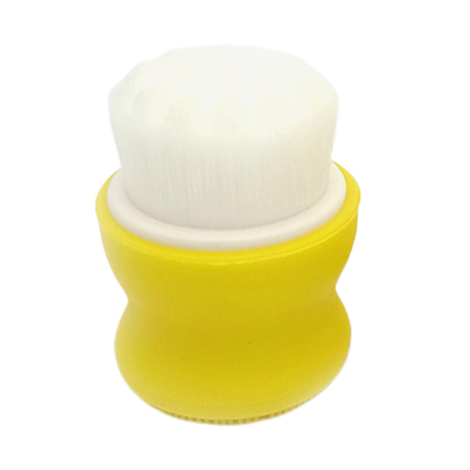 3xManual Face Washing Brush Soft Bristle and Exfoliating Silicone Pad Yellow