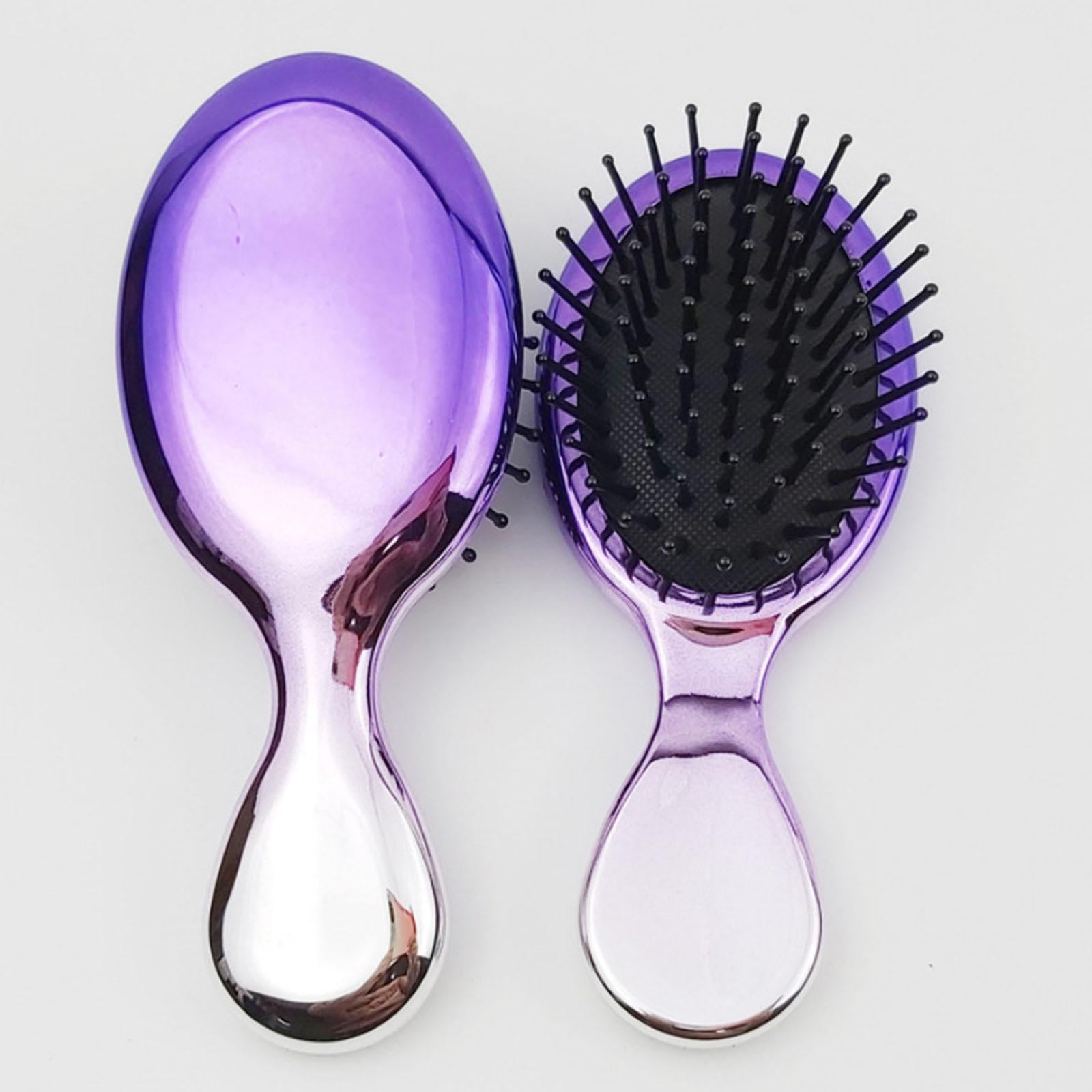 3xHair brush comb Wet Dry Hairs Types Girls Women Purple Silver