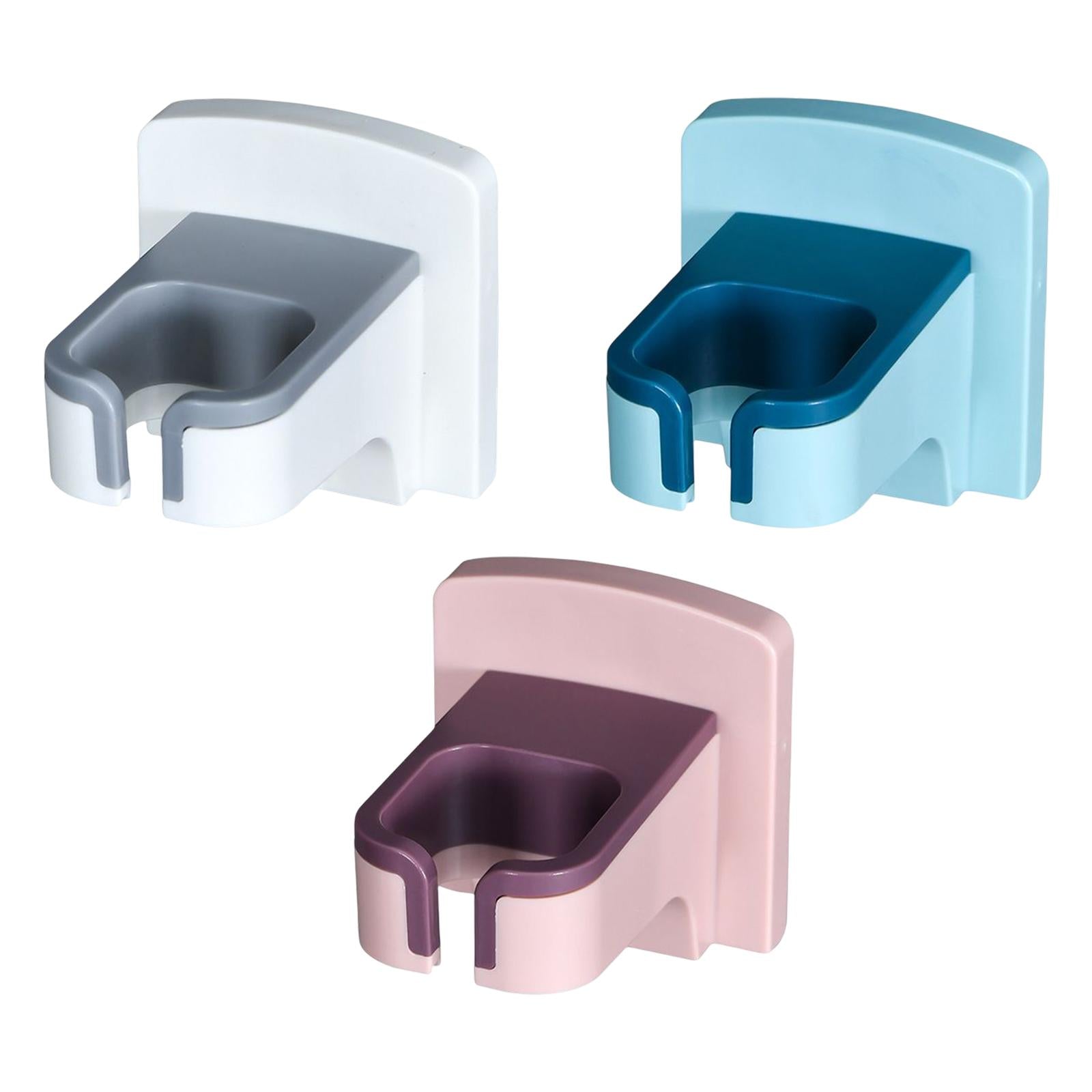 2xHair Dryer Holder Self Adhesive Storage for Bedroom Bathroom White