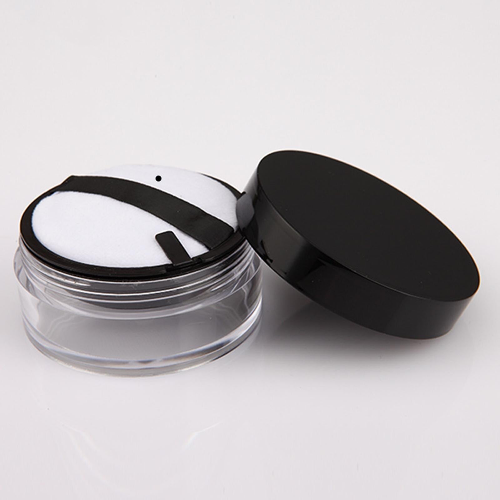 2 Count Empty Makeup Powder Container with Elasticated Net Sifter Plastic