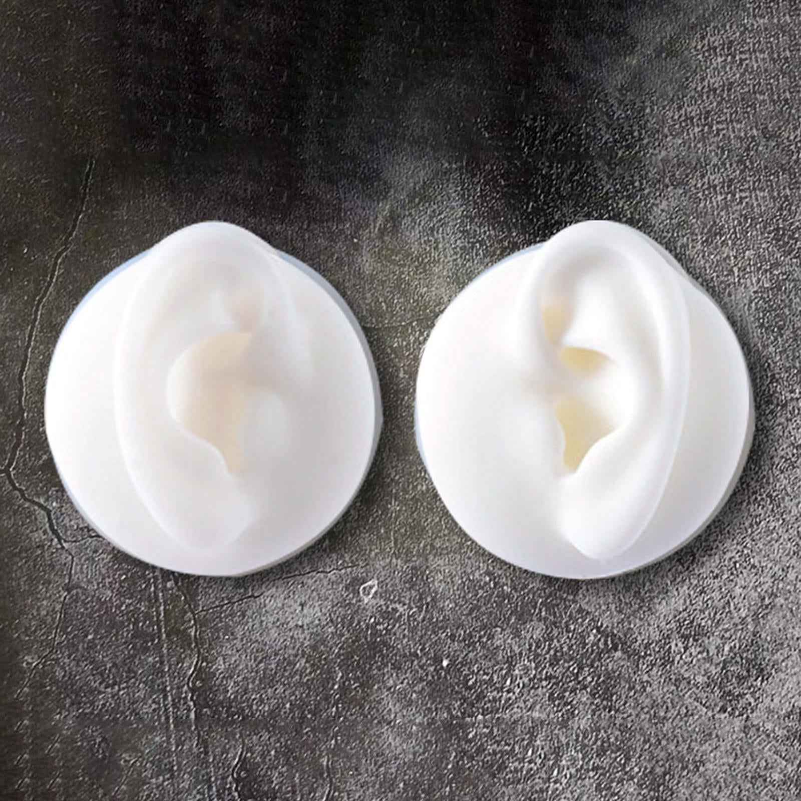 Silicone Ear Model High Simulation Ear Models Right Left for Salon Shop White